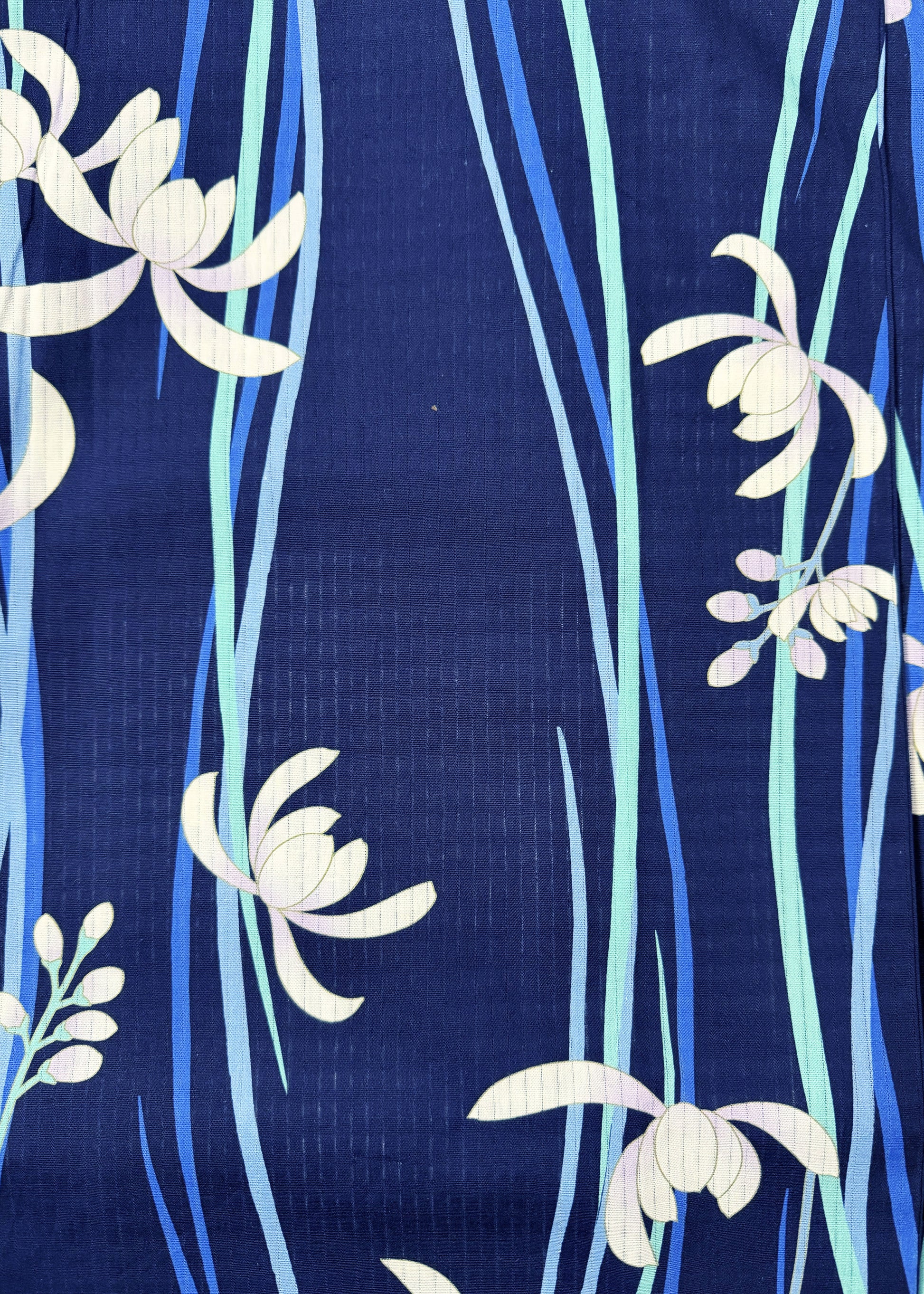 Japanese Traditional Women's Yukata Kimono - Spring Orchid in Indigo