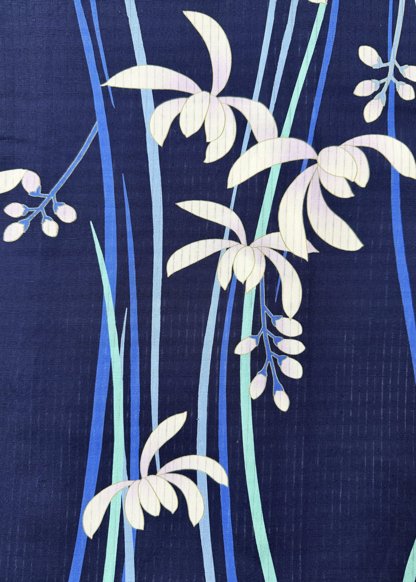 Japanese Traditional Women's Yukata Kimono - Spring Orchid in Indigo