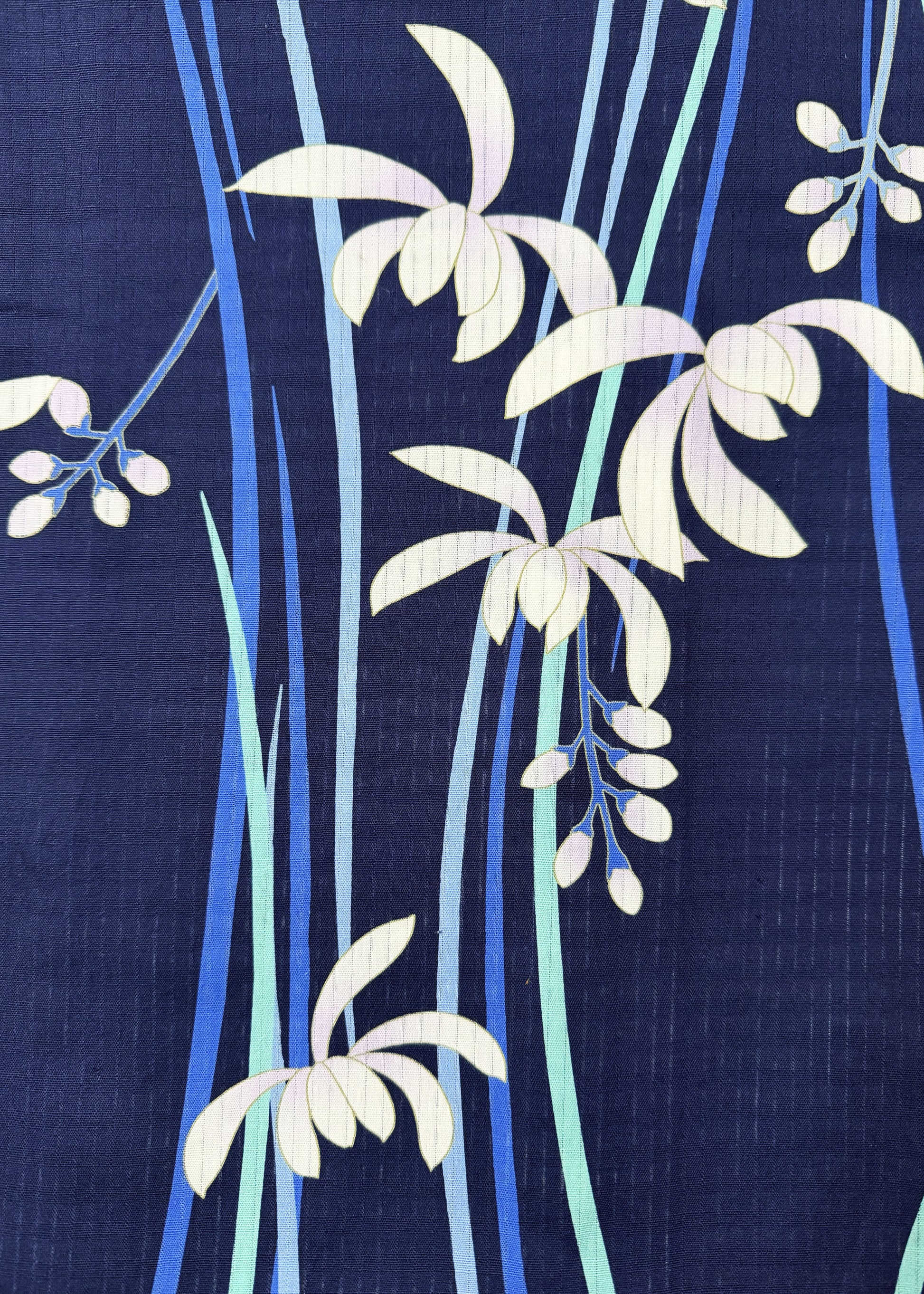 Japanese Traditional Women's Yukata Kimono - Spring Orchid in Indigo