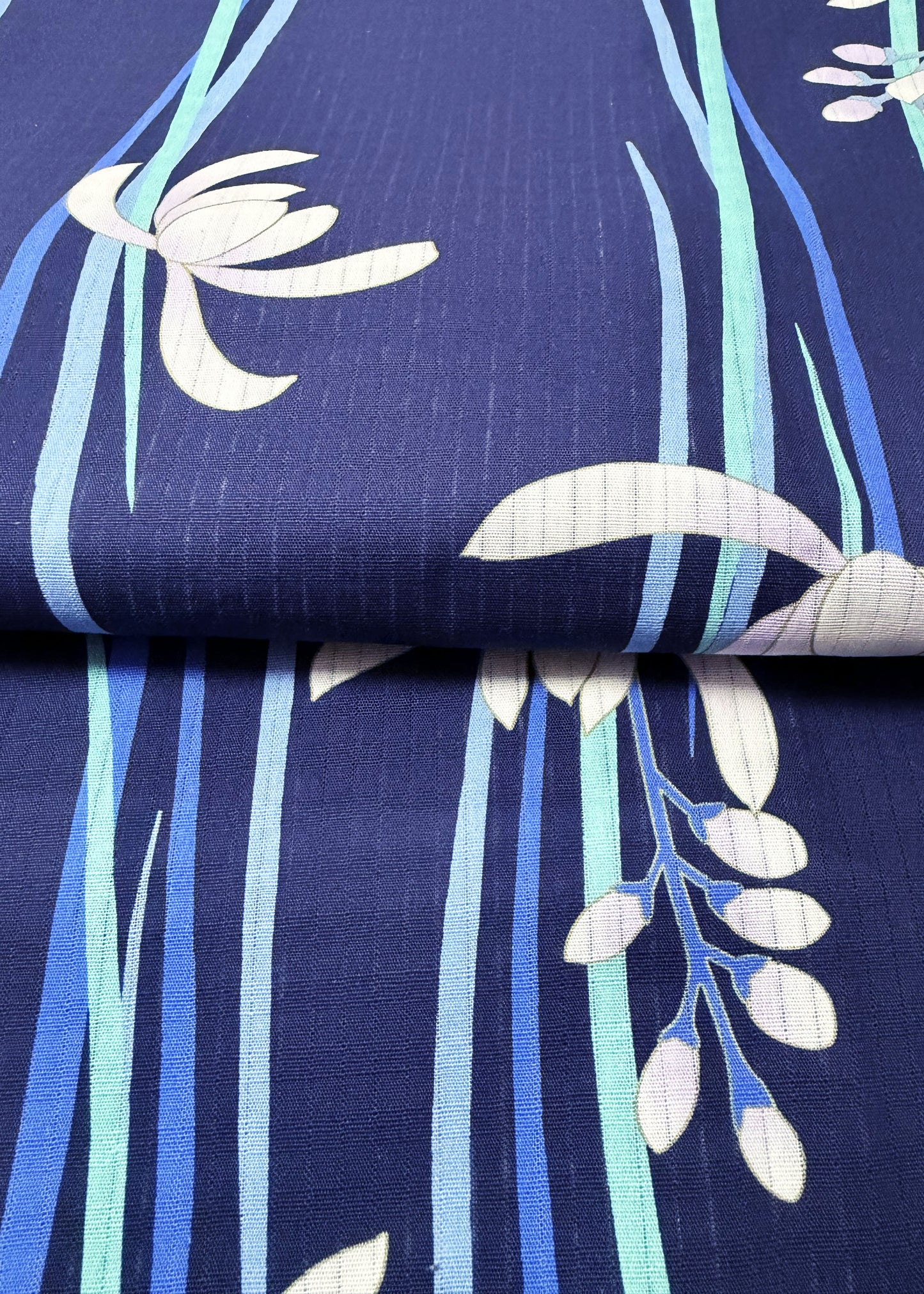 Japanese Traditional Women's Yukata Kimono - Spring Orchid in Indigo
