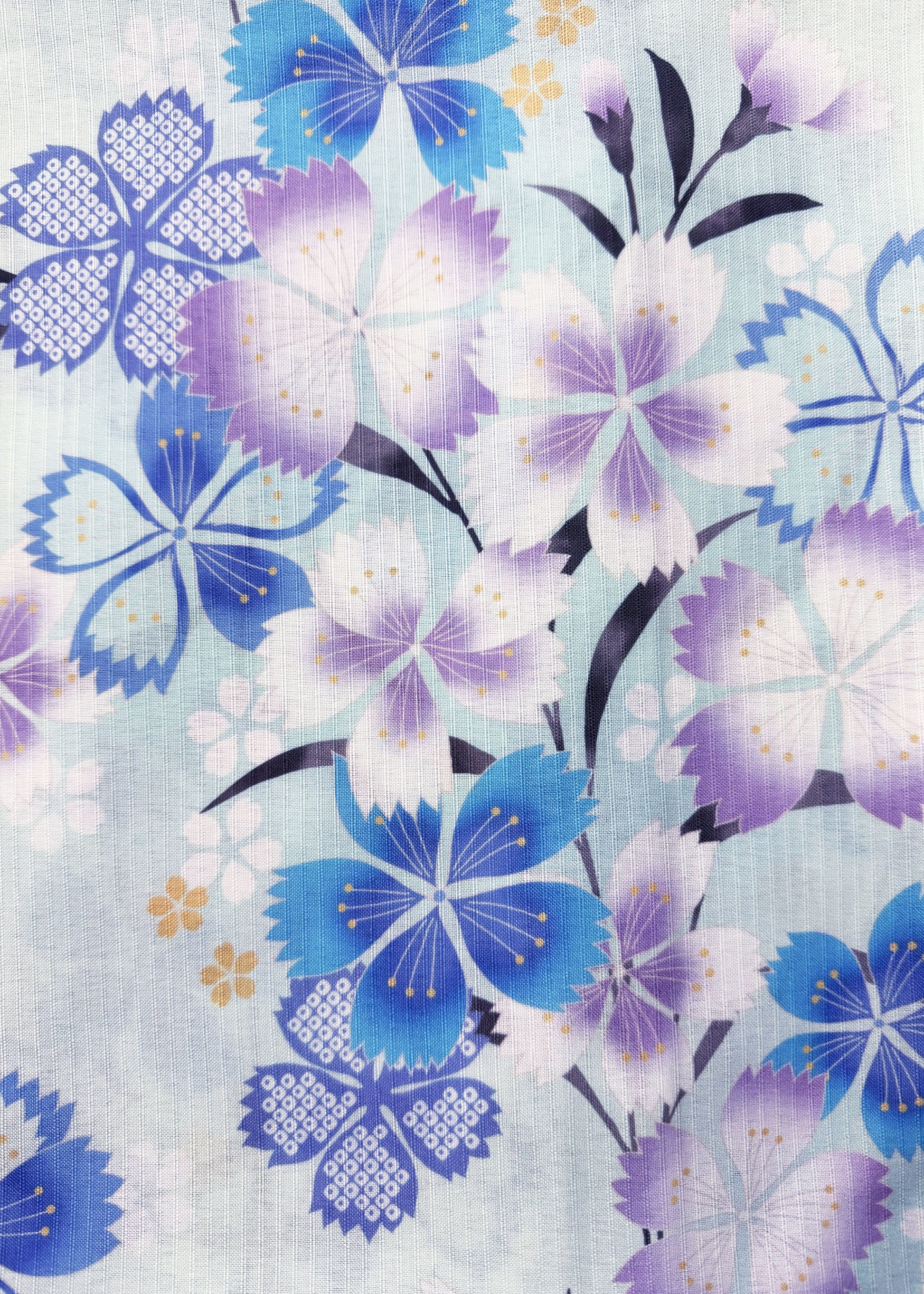 Japanese Traditional Women's Yukata Kimono - Cherry Blossoms in Blue