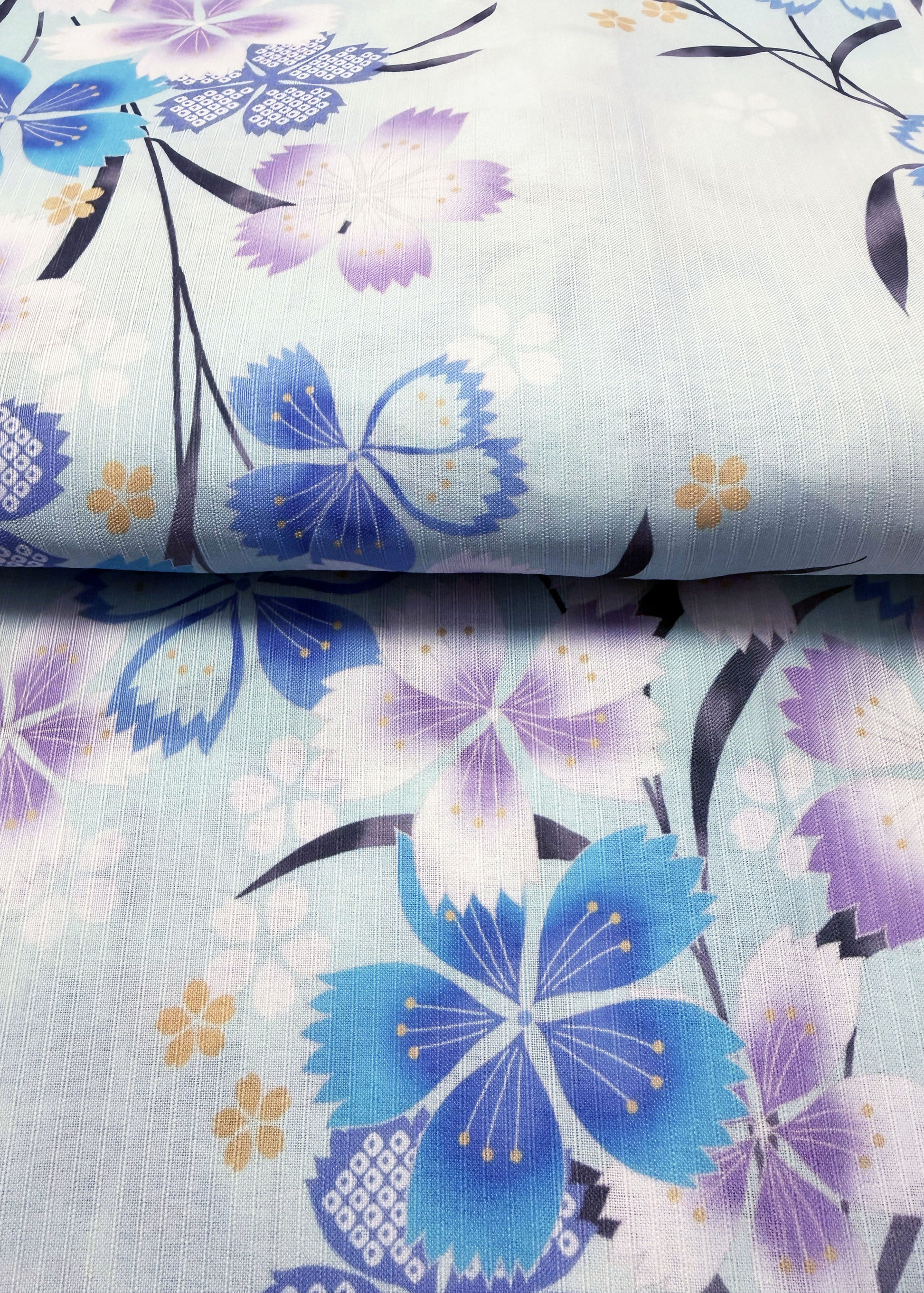 Japanese Traditional Women's Yukata Kimono - Cherry Blossoms in Blue