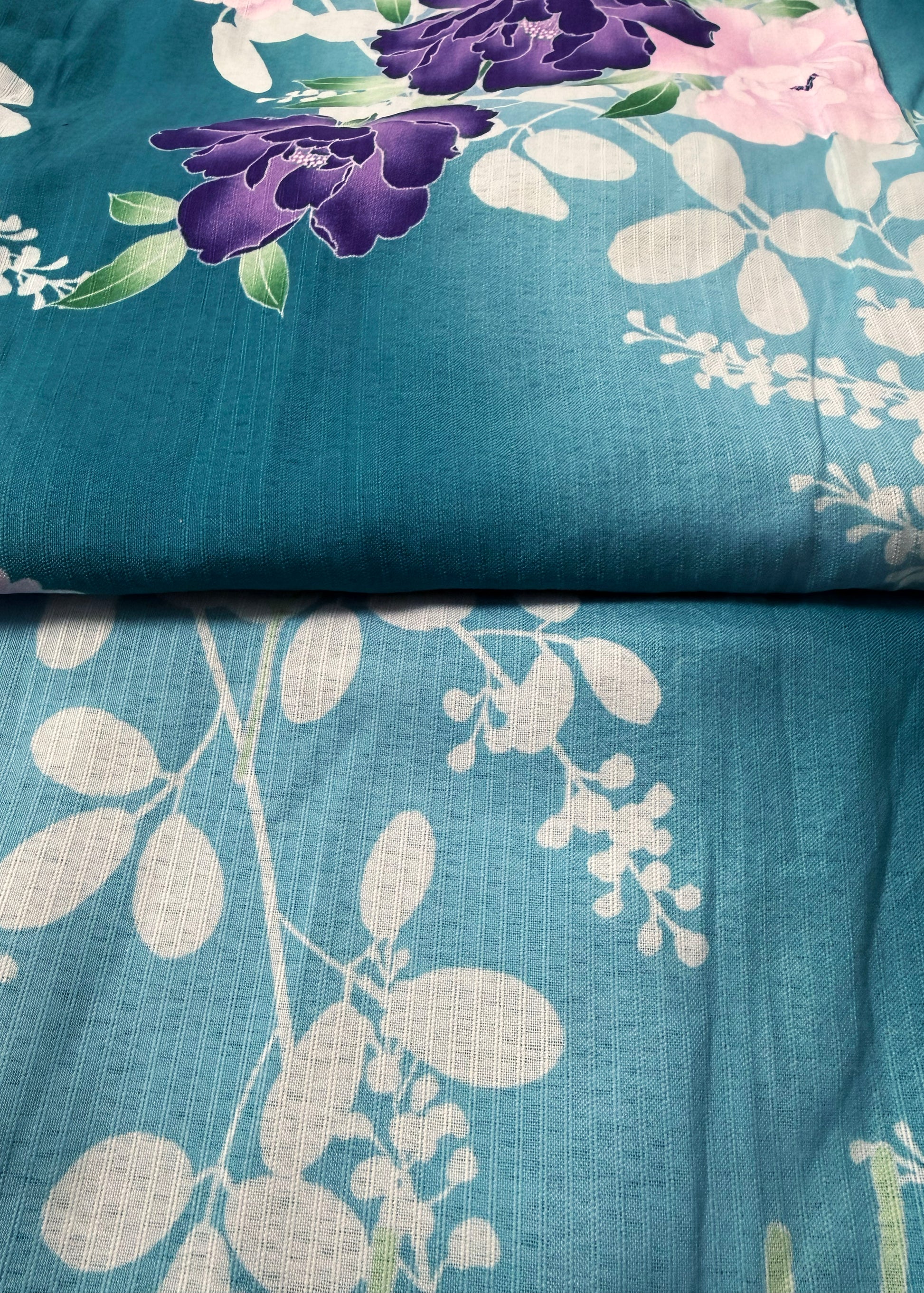 Traditional Japanese Women's Yukata - Chrysanthemum and Peony in Green