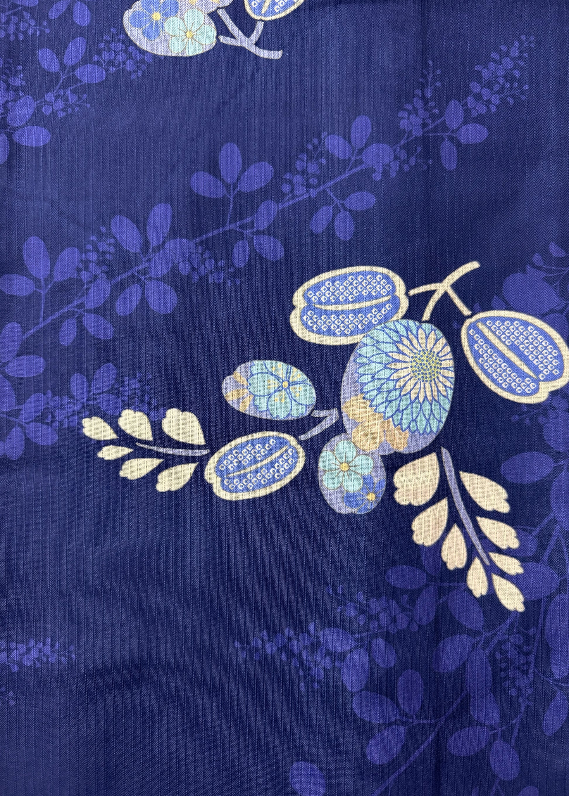 Traditional Japanese Women's Summer Yukata Kimono - Blue Hagi