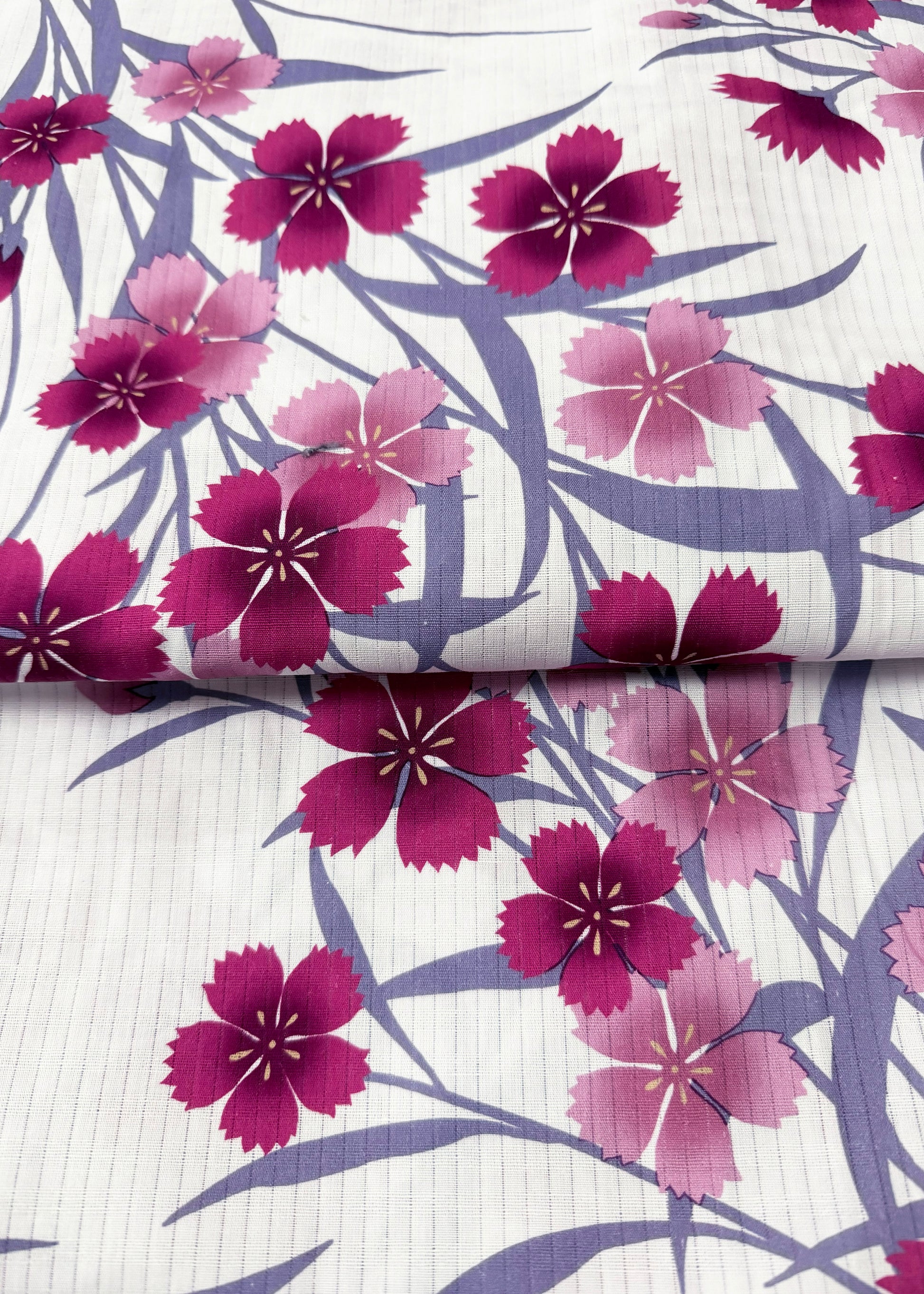 Japanese Traditional Summer Yukata Kimono Plus Size - Dianthus Blooms