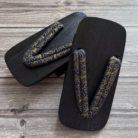 Geta Sandals - Clouds in Black (10.6 inches)