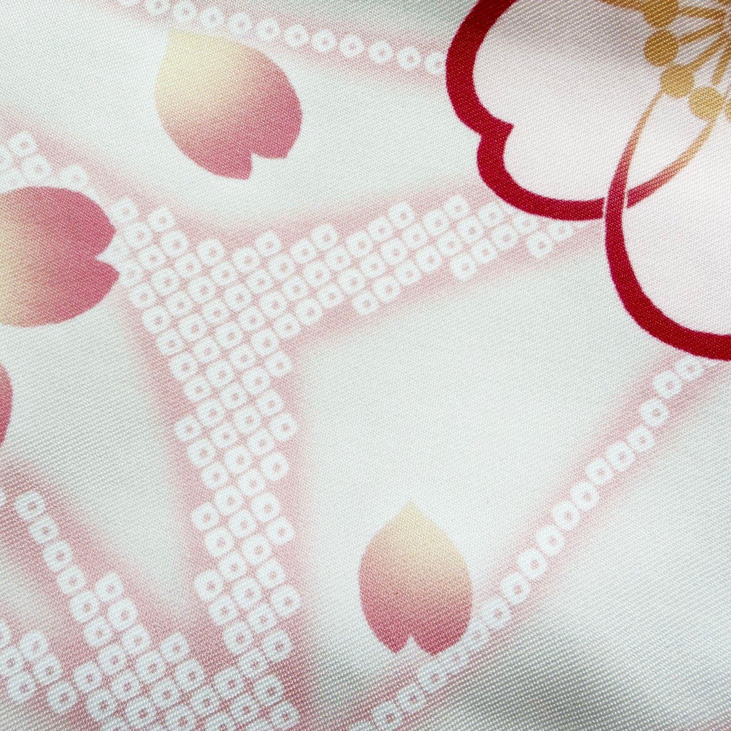 Flat Obi Belt - Cherry Blossom in White (Style #1015)