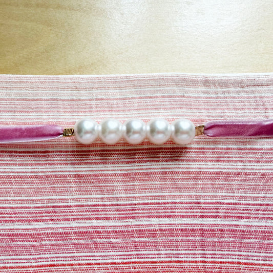 Japanese Waist Cord Kazari Himo for Yukata Kimono – Faux Pearl Pink