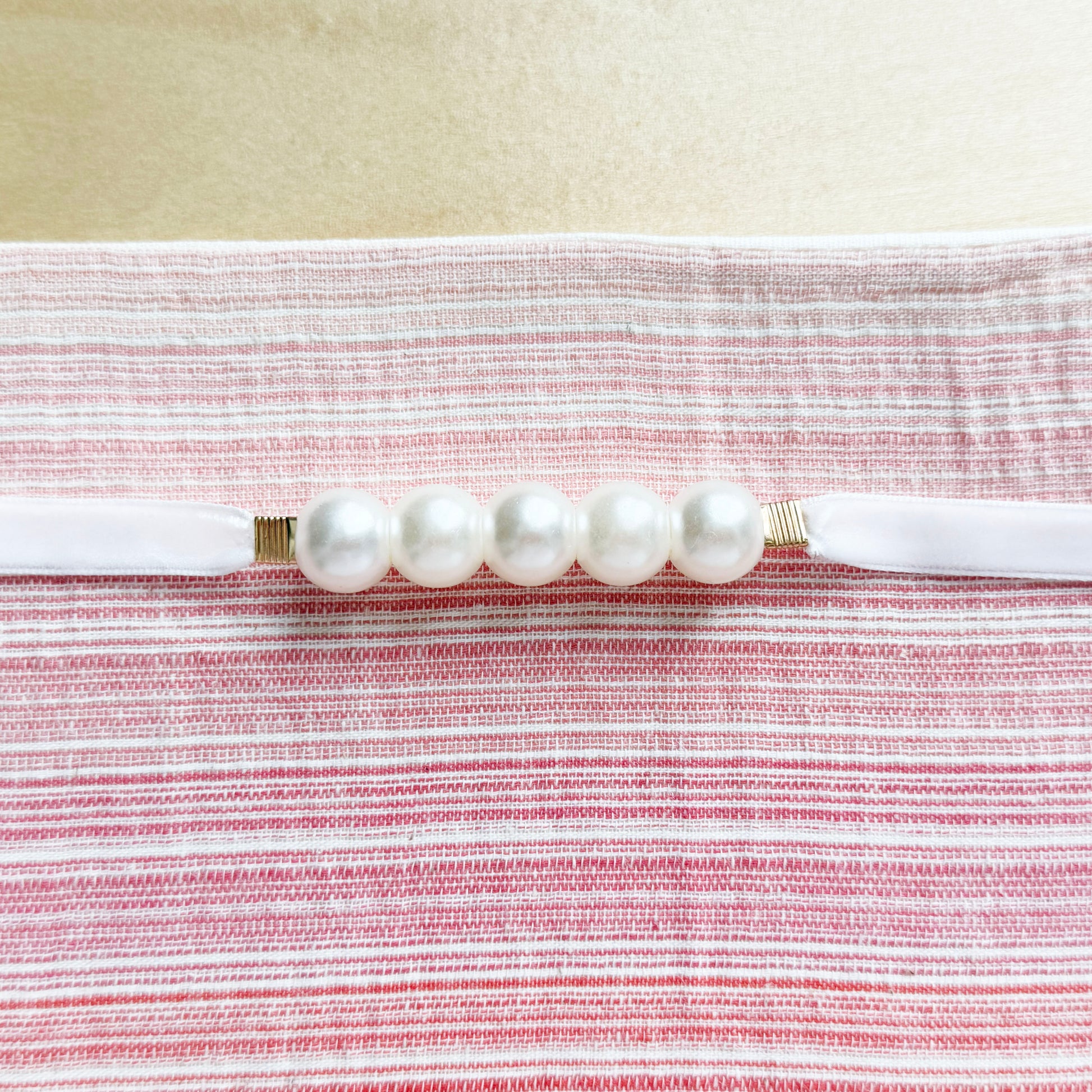 Traditional Japanese Waist Belt Kazari Himo for Yukata Pearl White