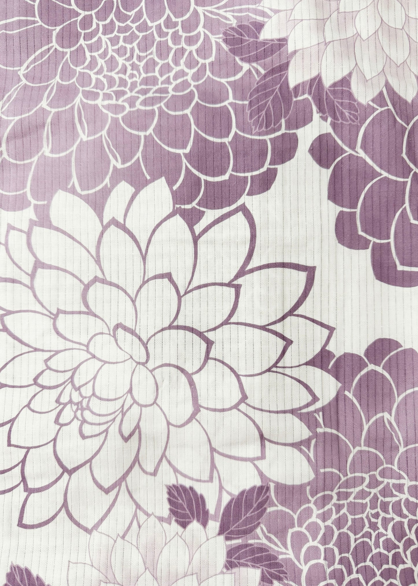 Yukata Kimono Plus Size - Brown Chrysanthemums in White (Style #1021)