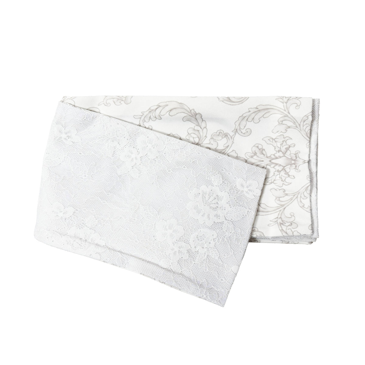 Traditional Japanese Women's Summer Flat Obi Belt Floral Lace White