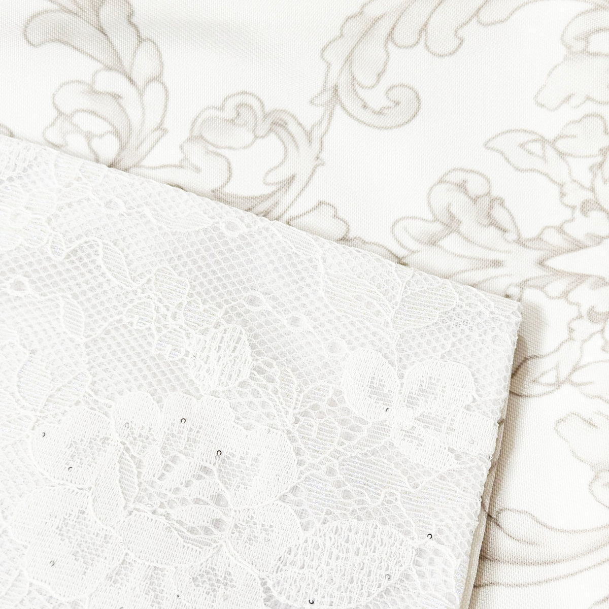 Traditional Japanese Women's Summer Flat Obi Belt Floral Lace White
