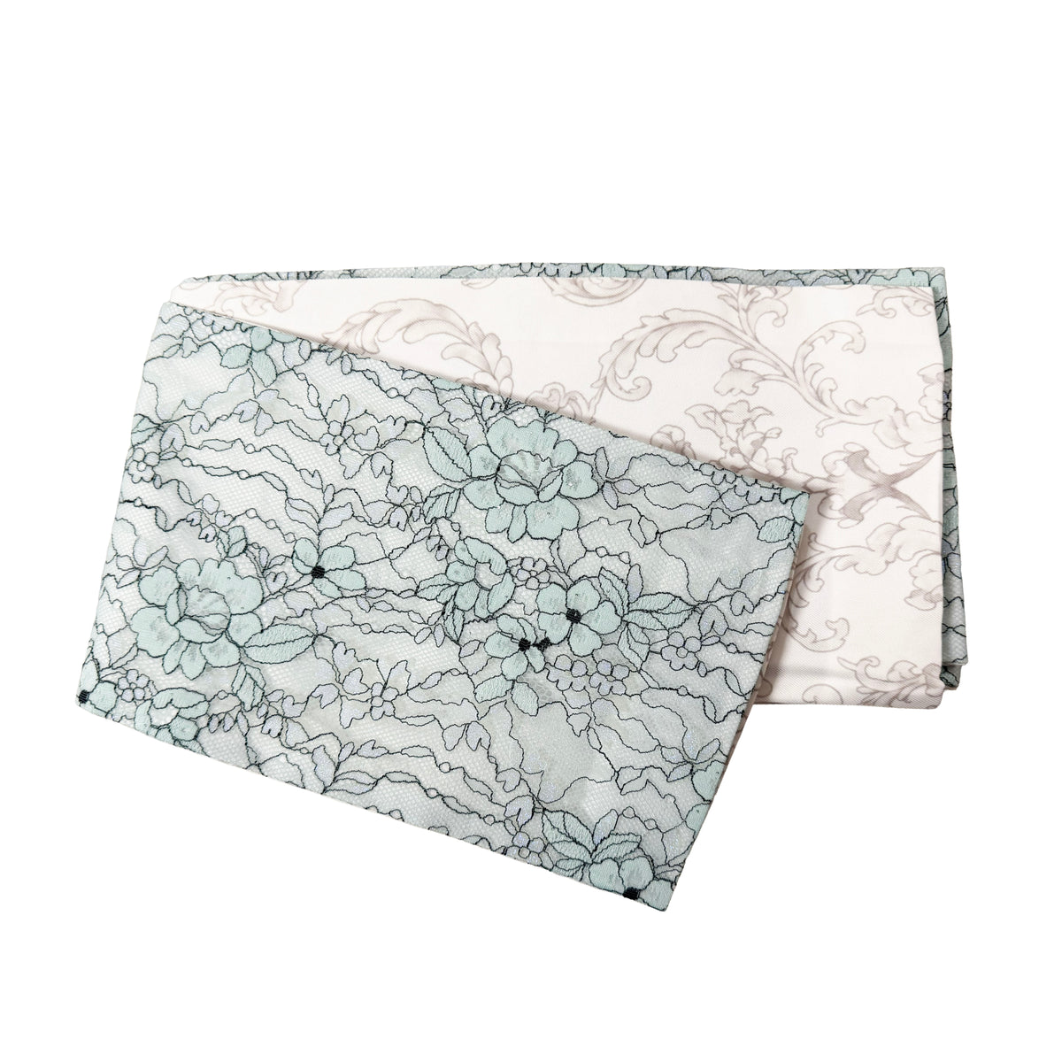Flat Obi Belt - Floral Lace in Blue (Style #1022)