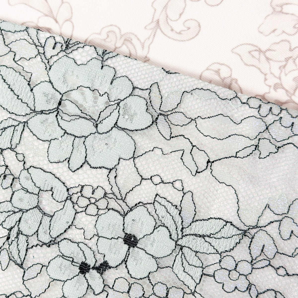 Flat Obi Belt - Floral Lace in Blue (Style #1022)
