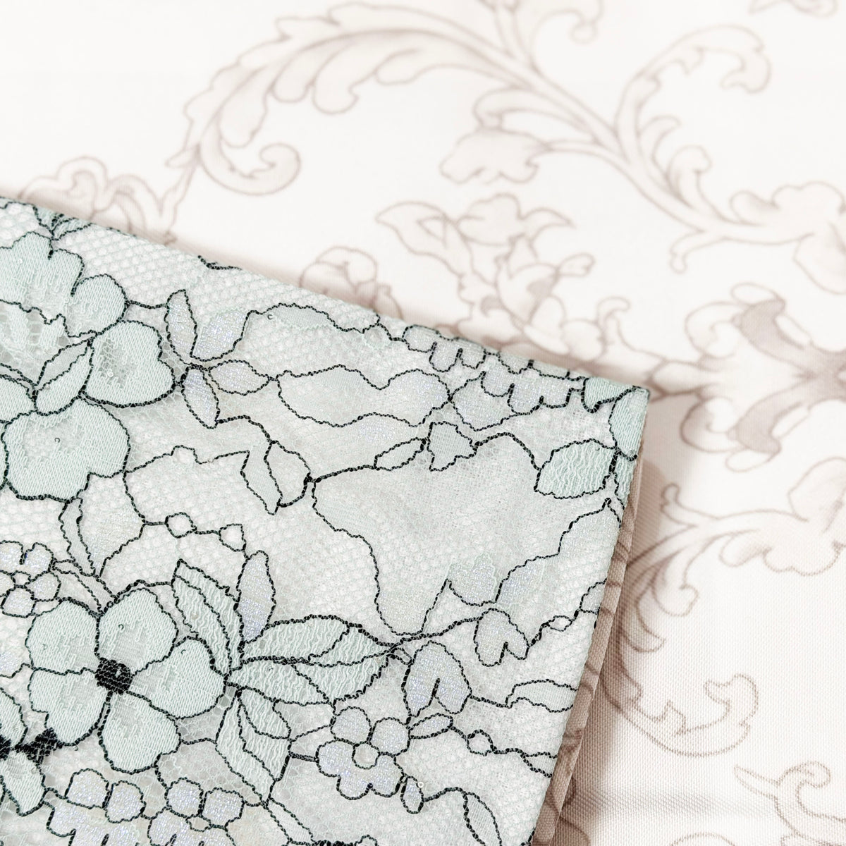 Flat Obi Belt - Floral Lace in Blue (Style #1022)