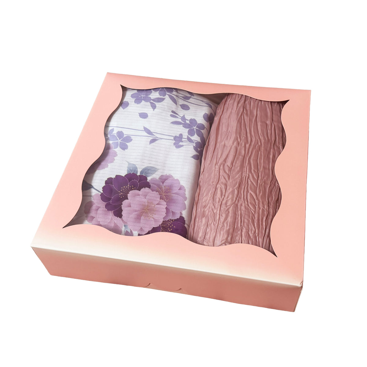 Yukata Kimono Starter Gift Set - Whispering Sakura in White (Style #0003)