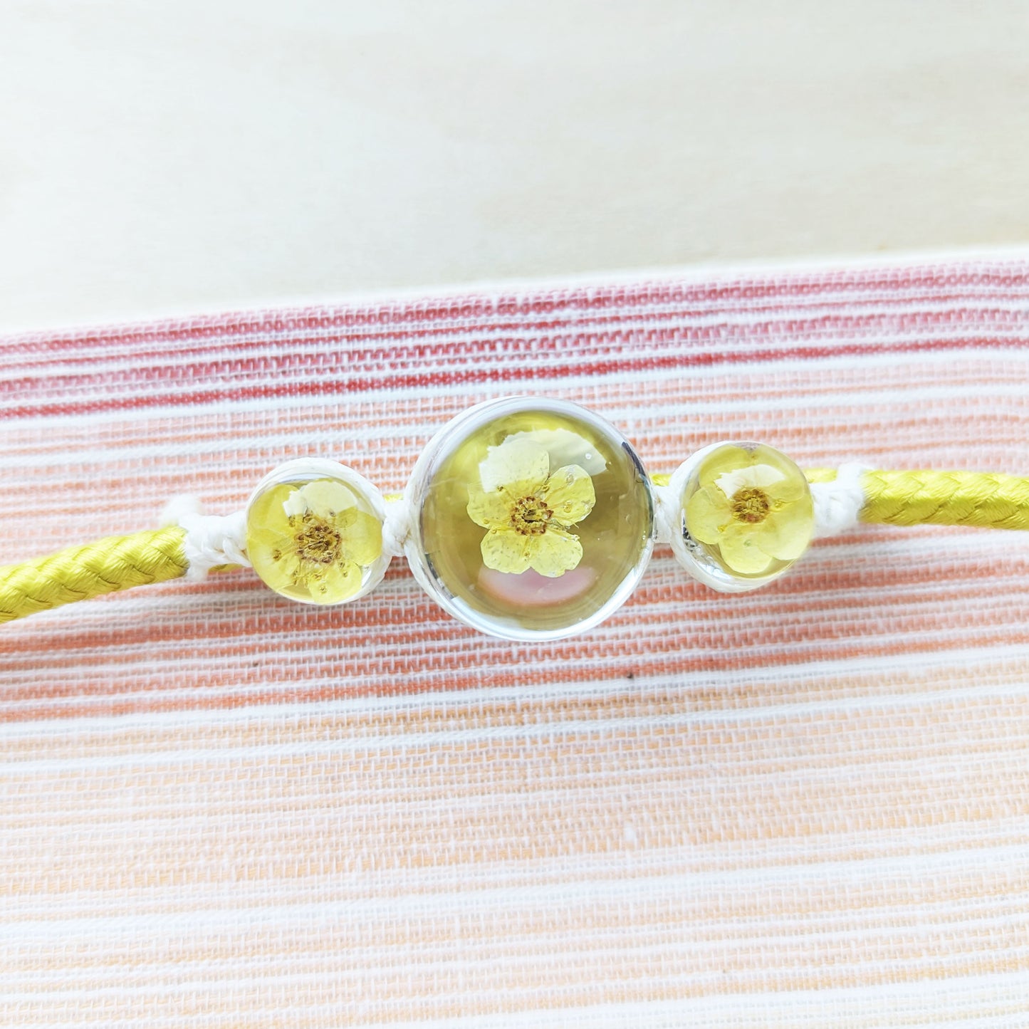 Japanese Kazari Himo Decorative String - Yellow Floral