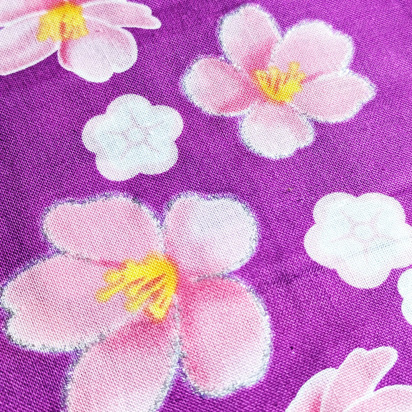 Japanese Traditional Yukata Kimono Plus Size - Cherry Blossoms in Gradient Purple