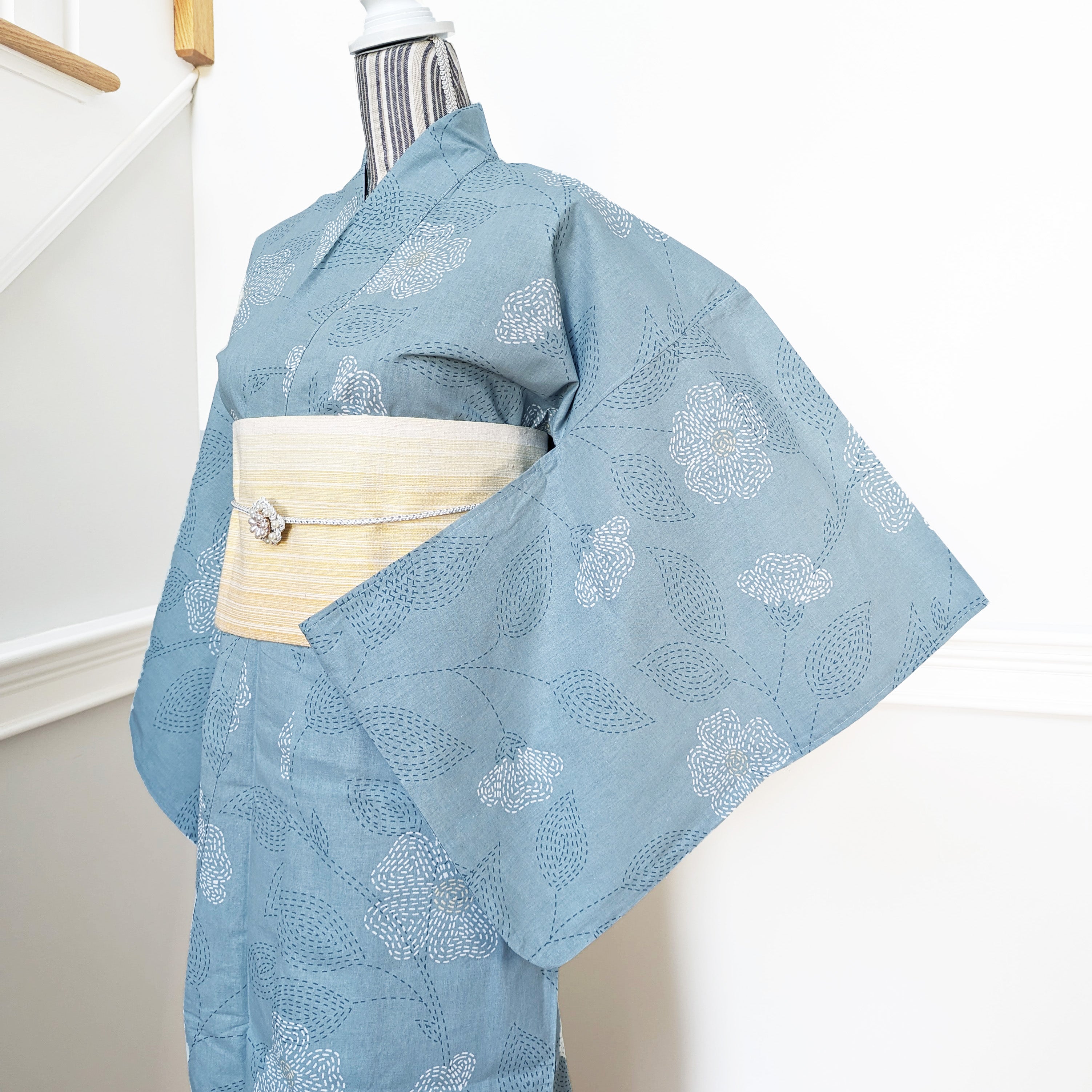 Japanese Traditional Floral Women’s Yukata Kimono Made shops by 100% Cotton(Yukata onl