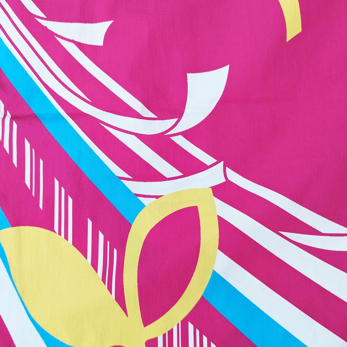 Japanese Yukata Kimono - Abstract Leaves in Hot Pink