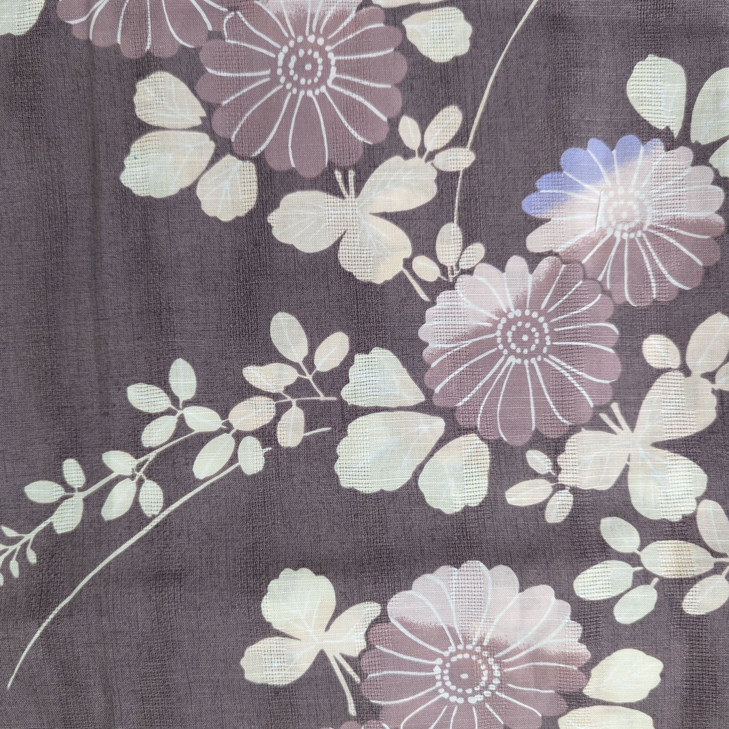 Japanese Yukata Kimono - Daisies in Light Brown