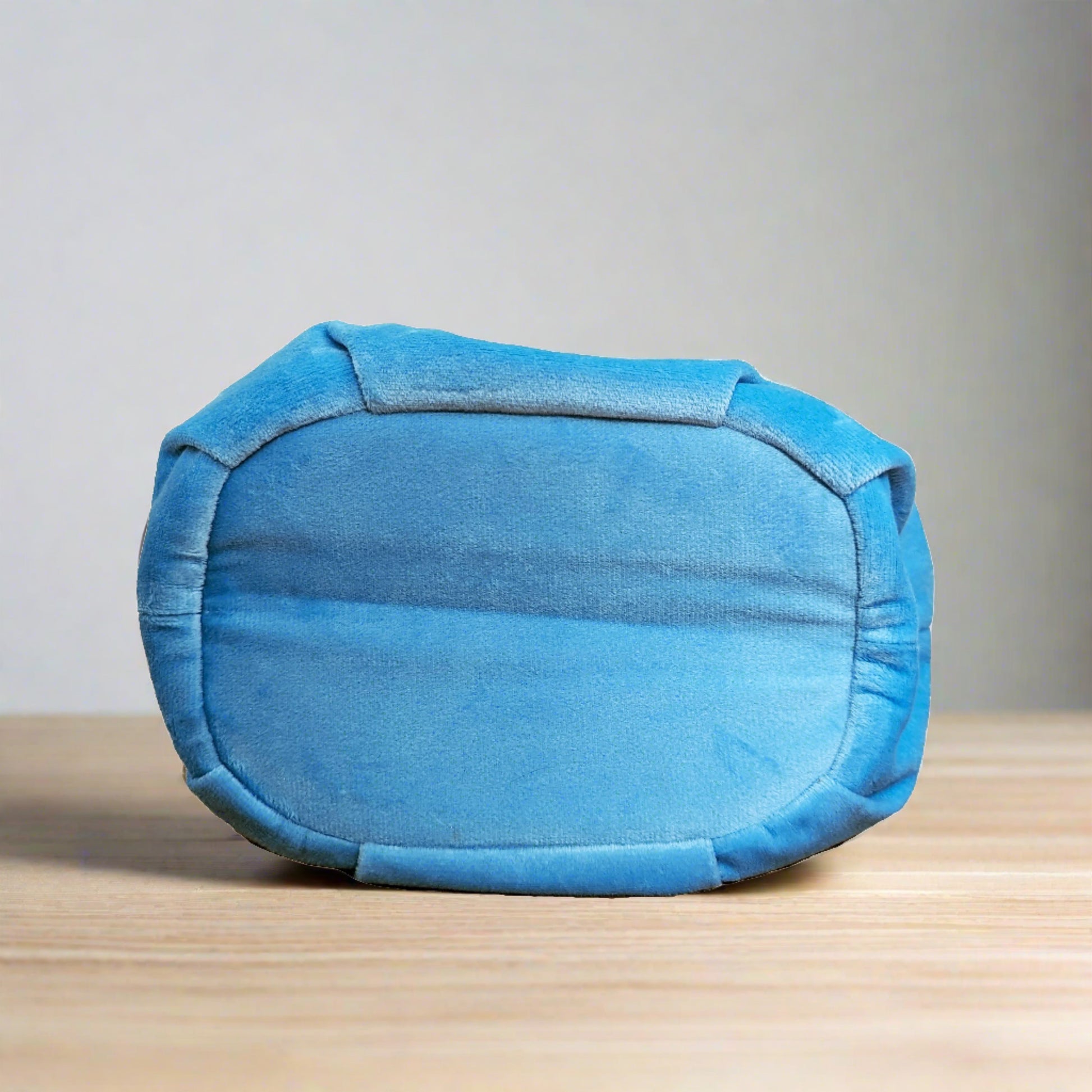 Simple Velvet Drawstring Bag - Blue