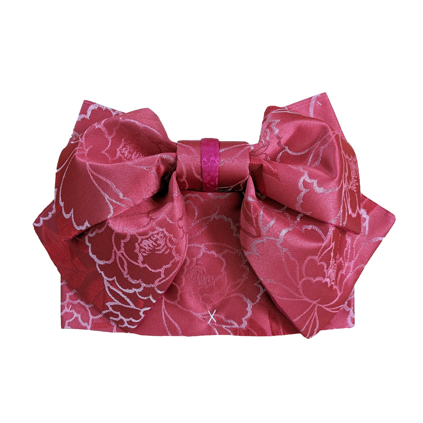 Japanese Pre-Tied Obi Belt - Red Floral