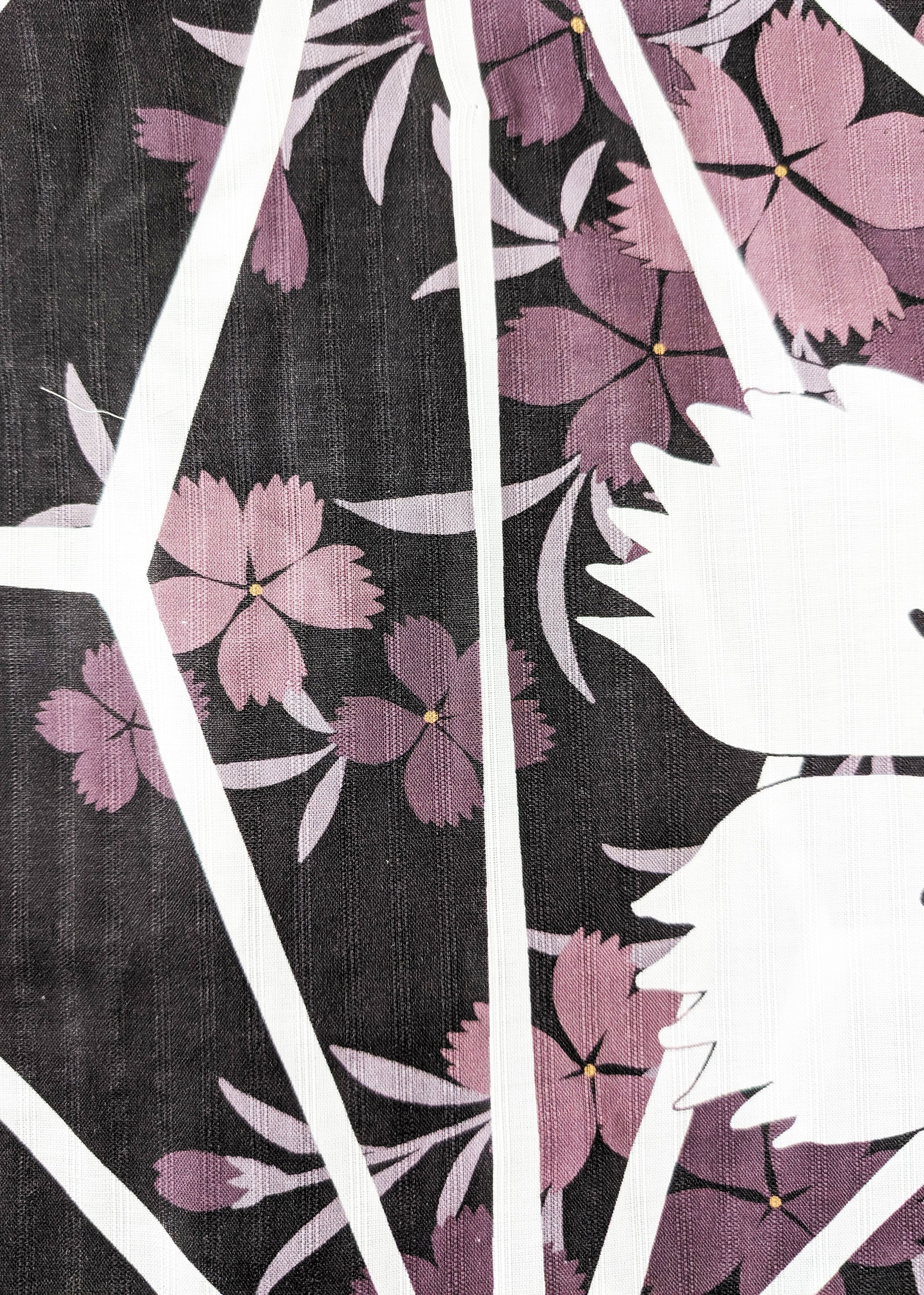 Japanese Yukata Kimono - Cherry Blossoms in Patterned Brown