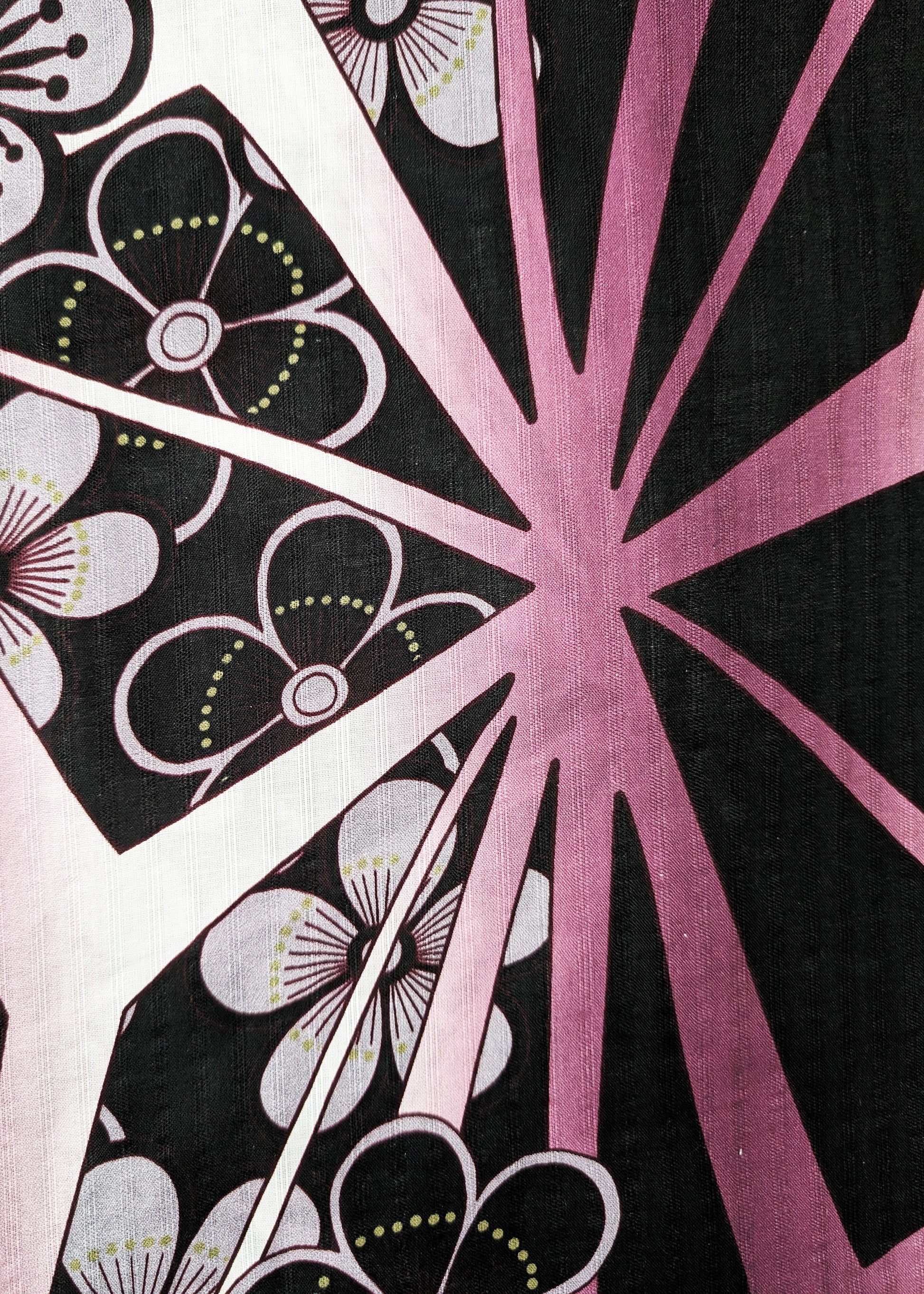 Japanese Yukata Kimono - Plum Blossoms and Webs in Black