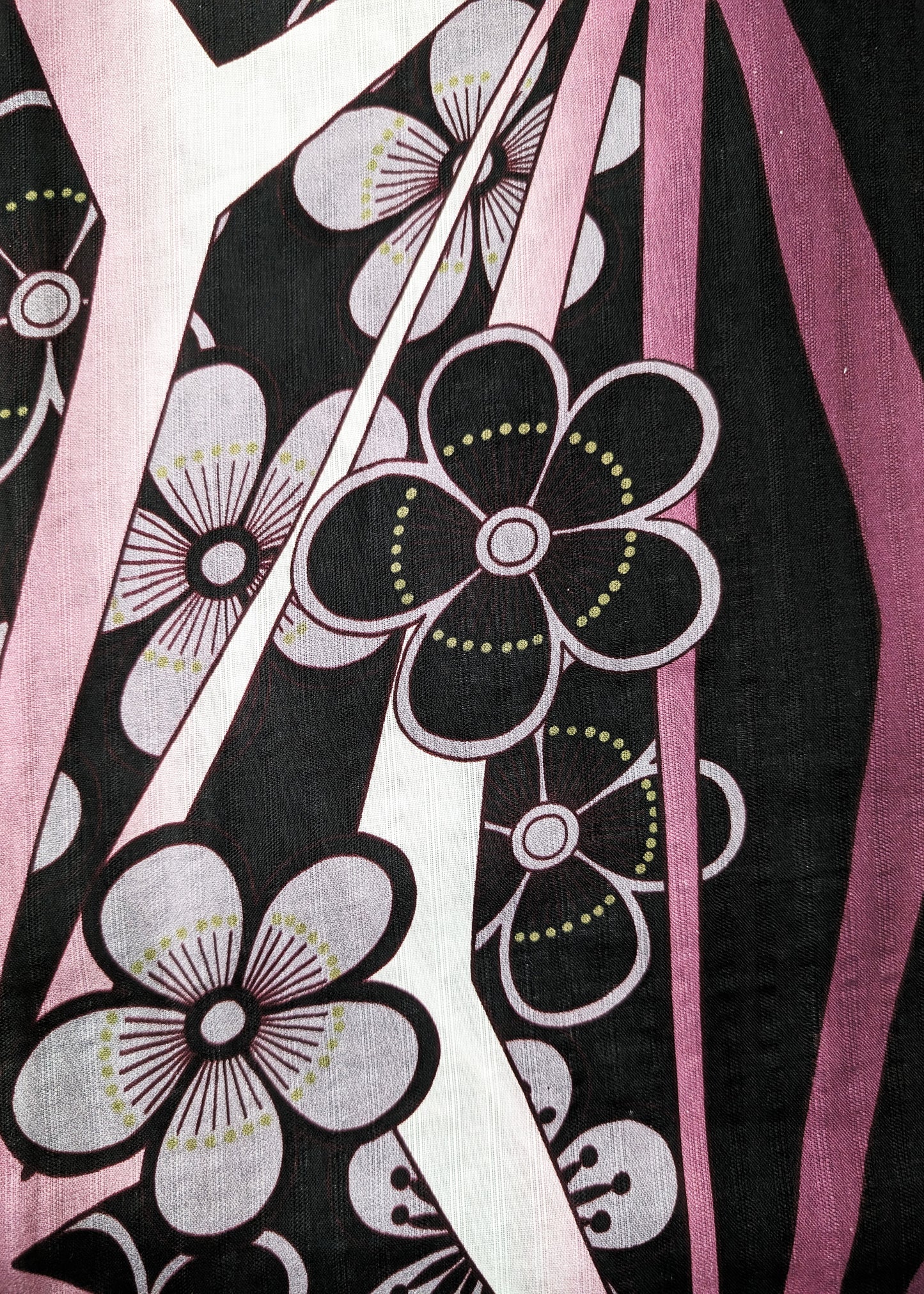 Japanese Yukata Kimono - Plum Blossoms and Webs in Black