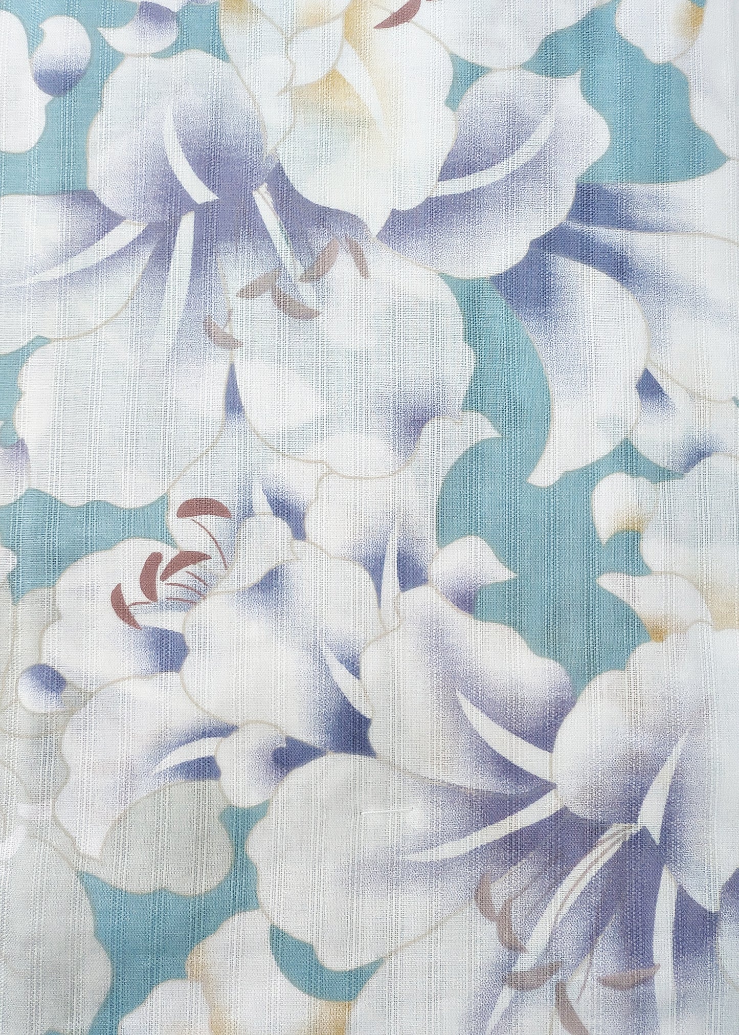 Japanese Yukata Kimono - Lilies in Faded Blue