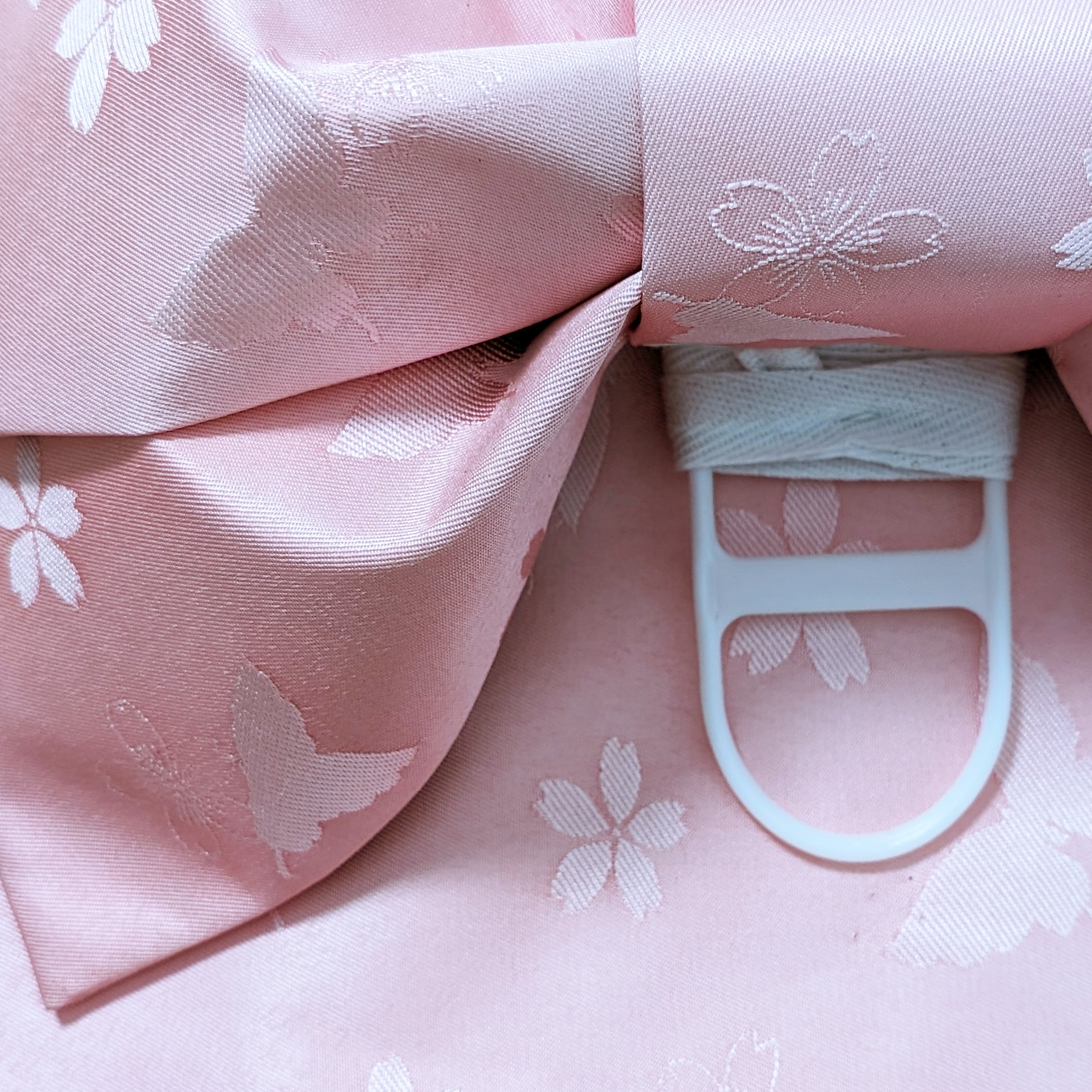 Japanese Pre-Tied Obi Belt - Pink Cherry Blossoms and Butterflies