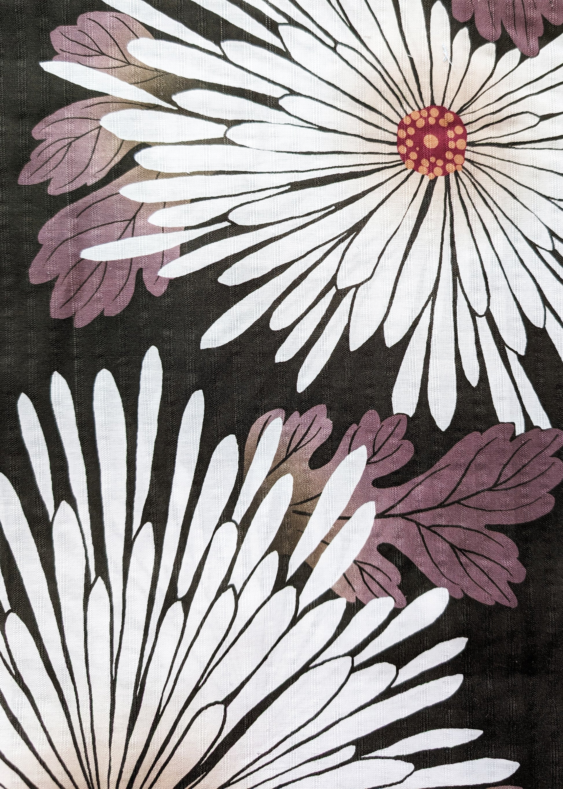 Japanese Yukata Kimono - Flowers in Charcoal