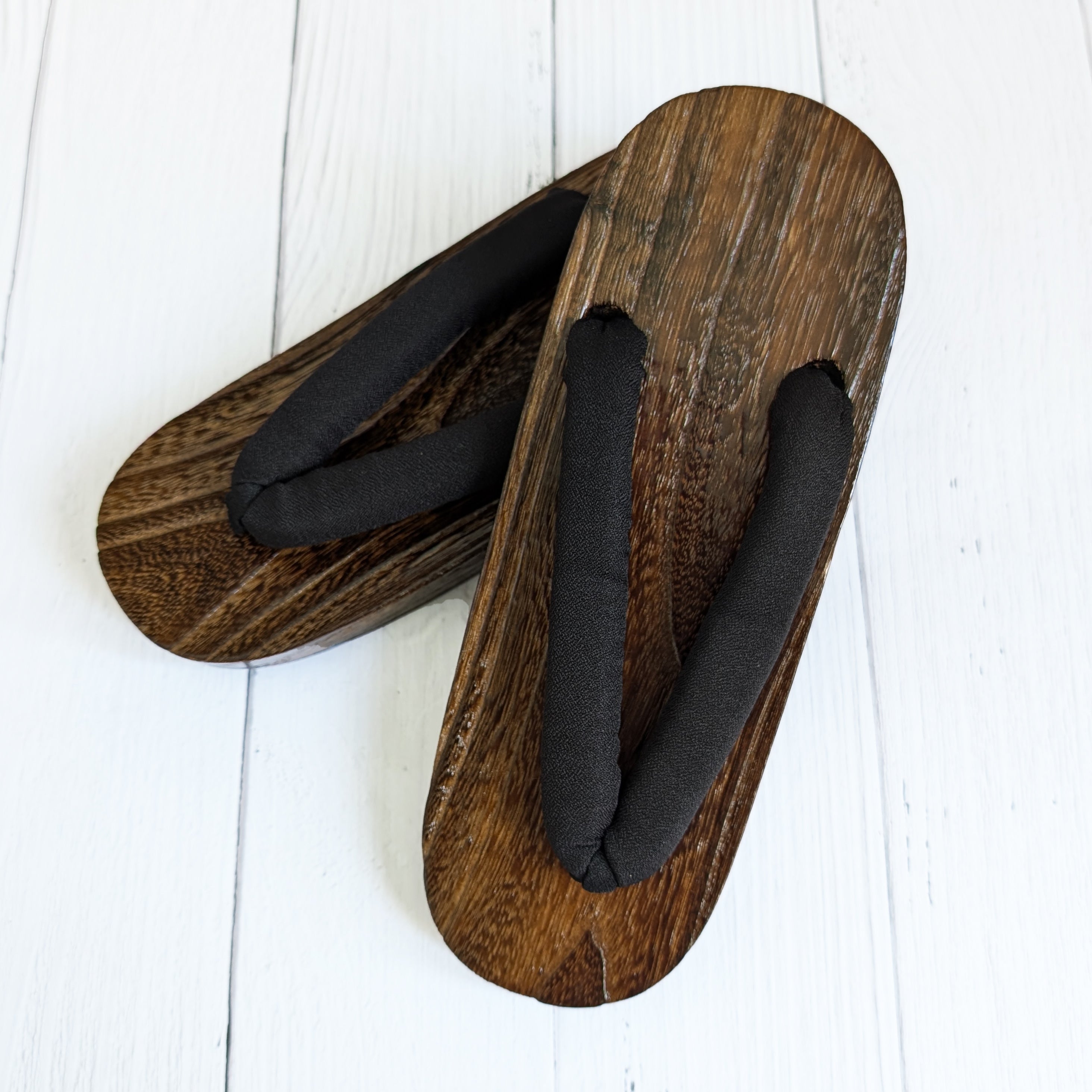 Japanese Traditional Women's Wooden Geta Sandals - Simple Black ...