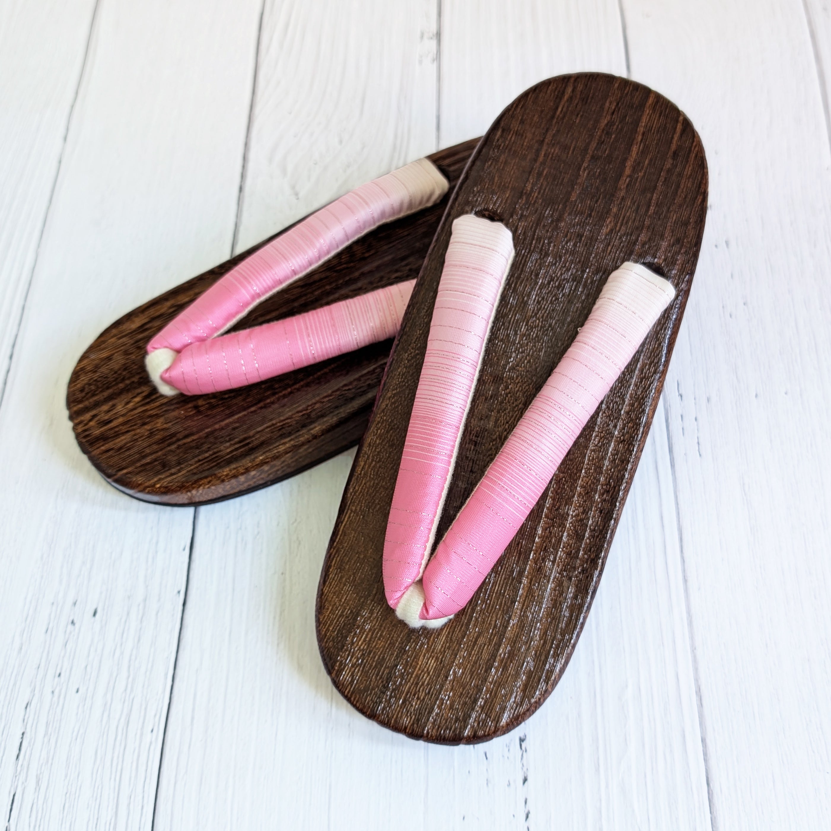 Japanese Traditional Women's Wooden Geta Sandals - Gradient Pink ...
