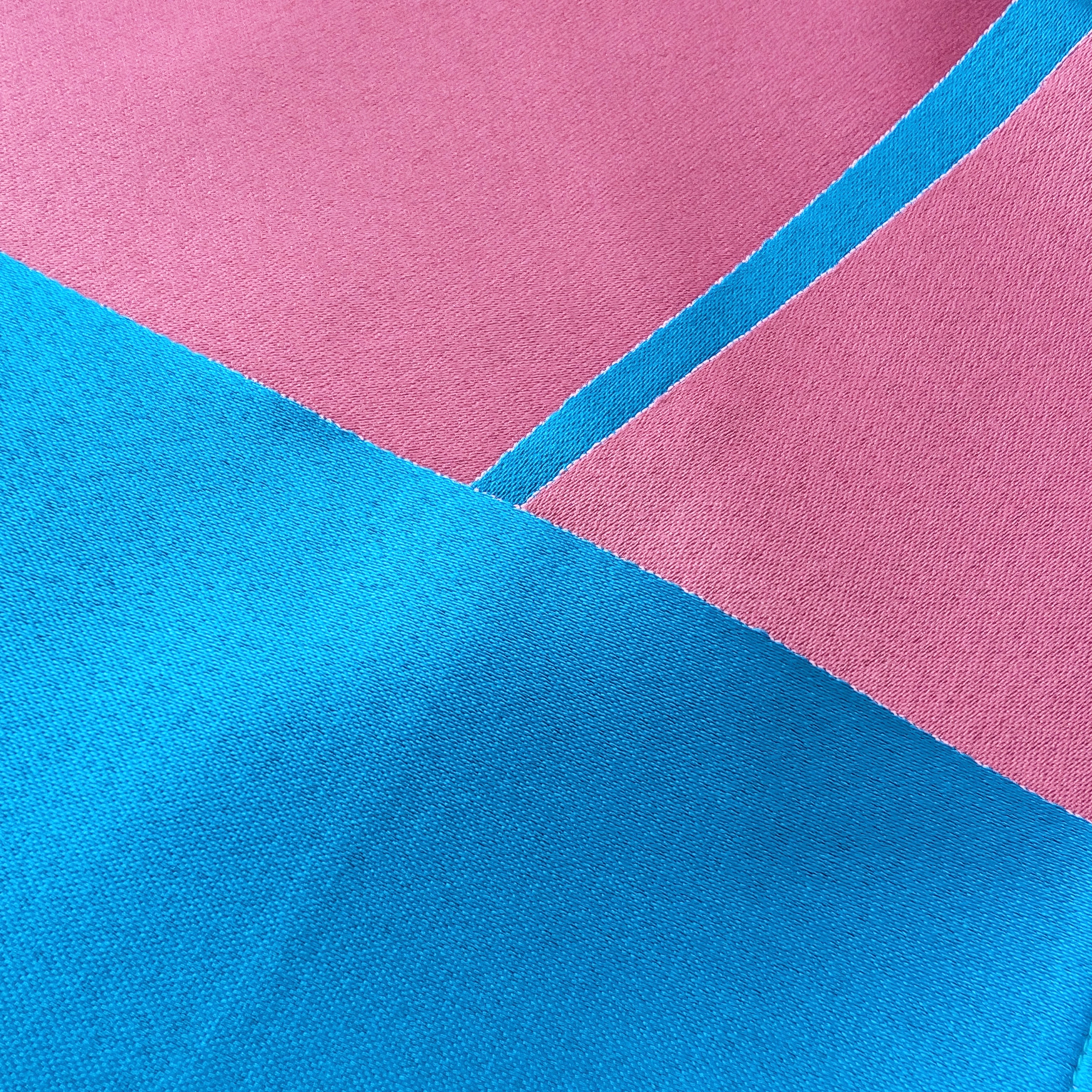 Japanese Flat Obi Belt - Blue and Pink