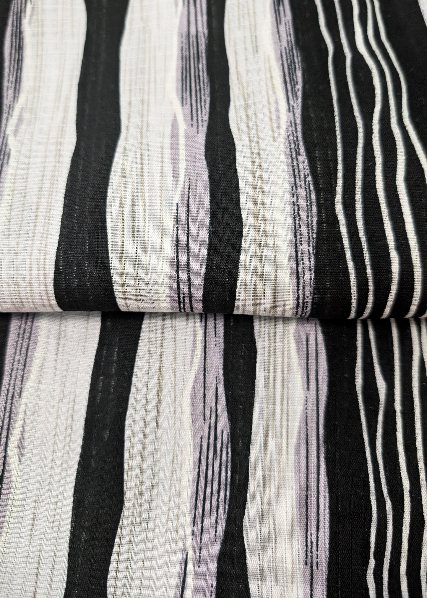 Japanese Men's Yukata - Wavy Stripes in Black