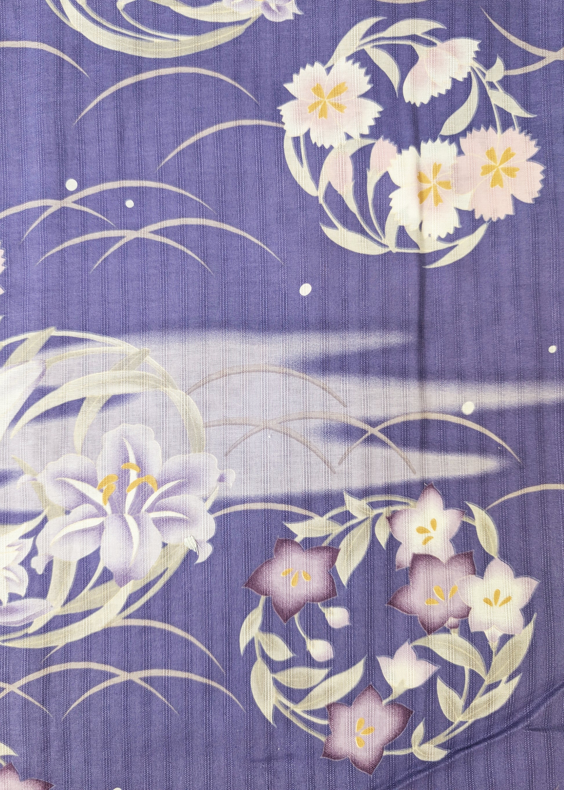 Traditional Japanese Women's Yukata Kimono - Japanese Flower in Purple