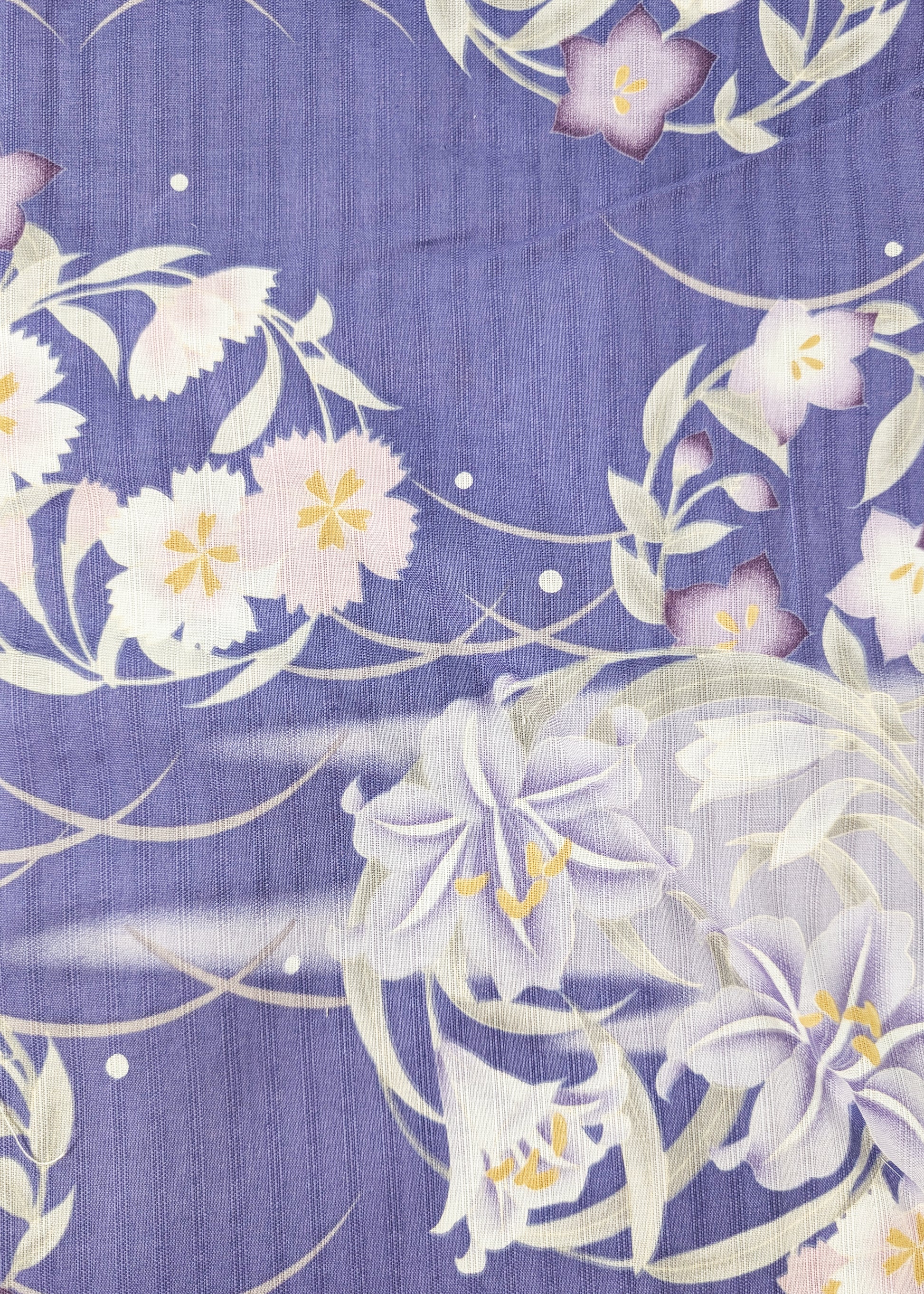 Traditional Japanese Women's Yukata Kimono - Japanese Flower in Purple