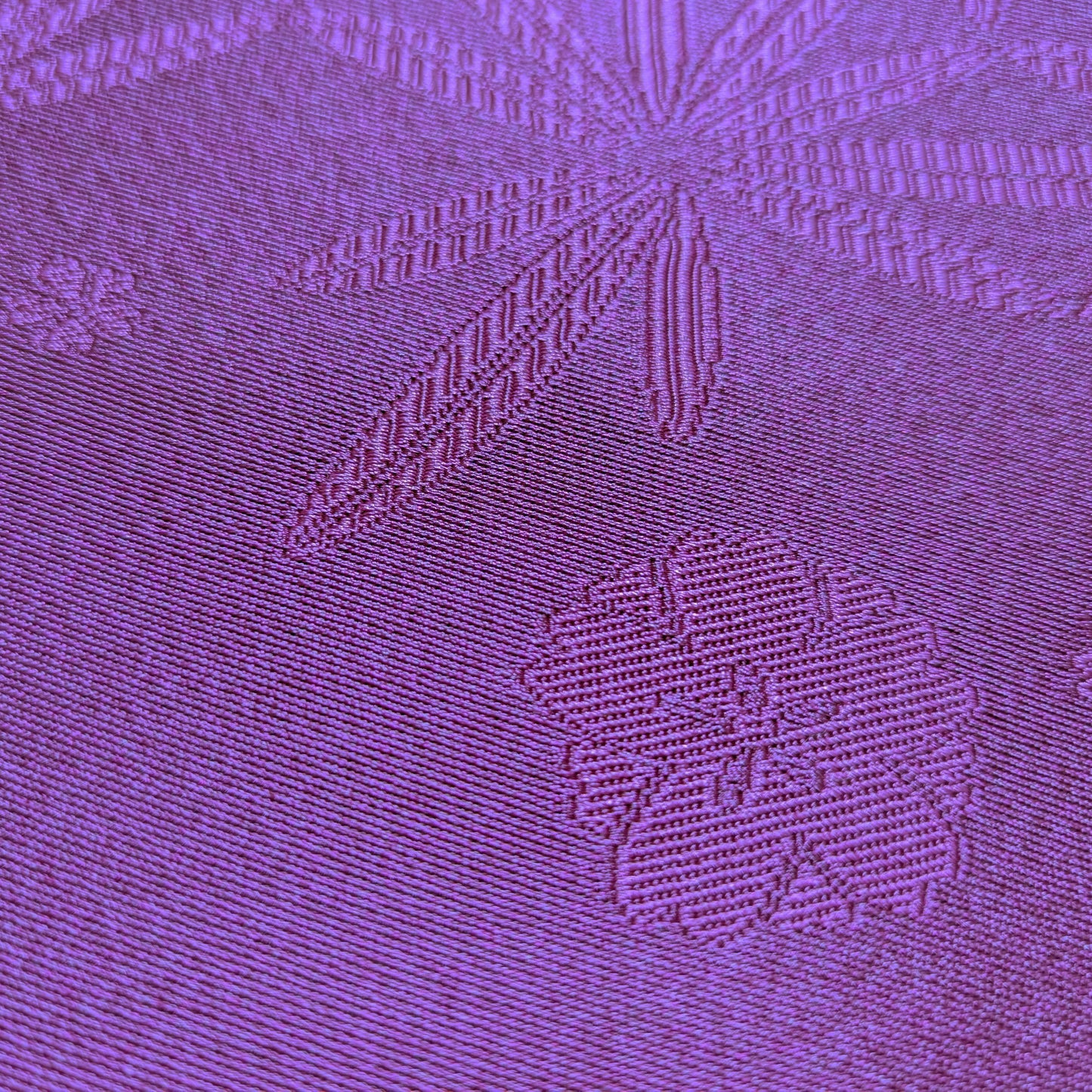 Japanese Traditional Hanhaba Flat Obi Belt for Women- Hemp Leaf Purple
