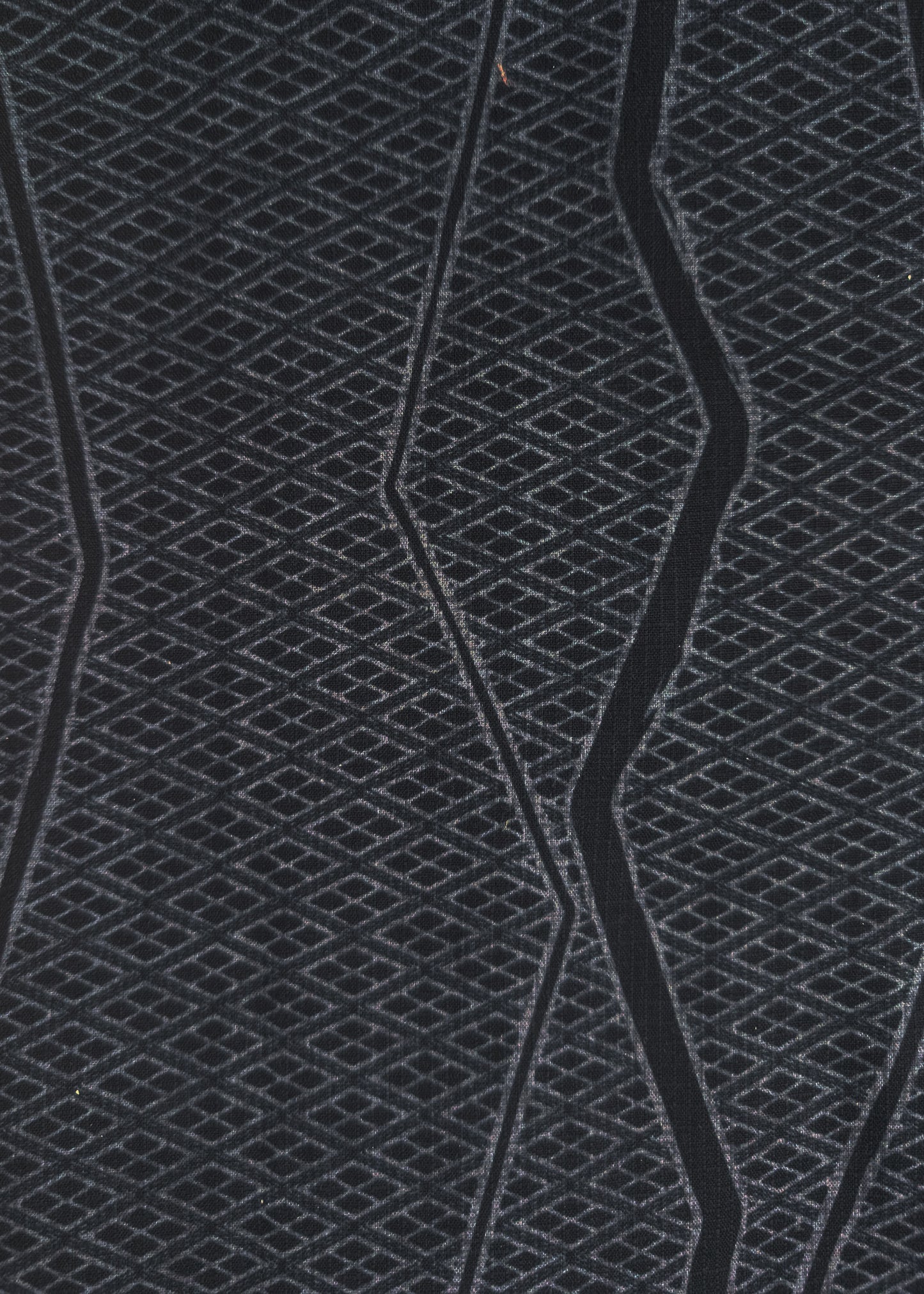Japanese Traditional Men's Yukata Kimono - Line Patterns in Charcoal