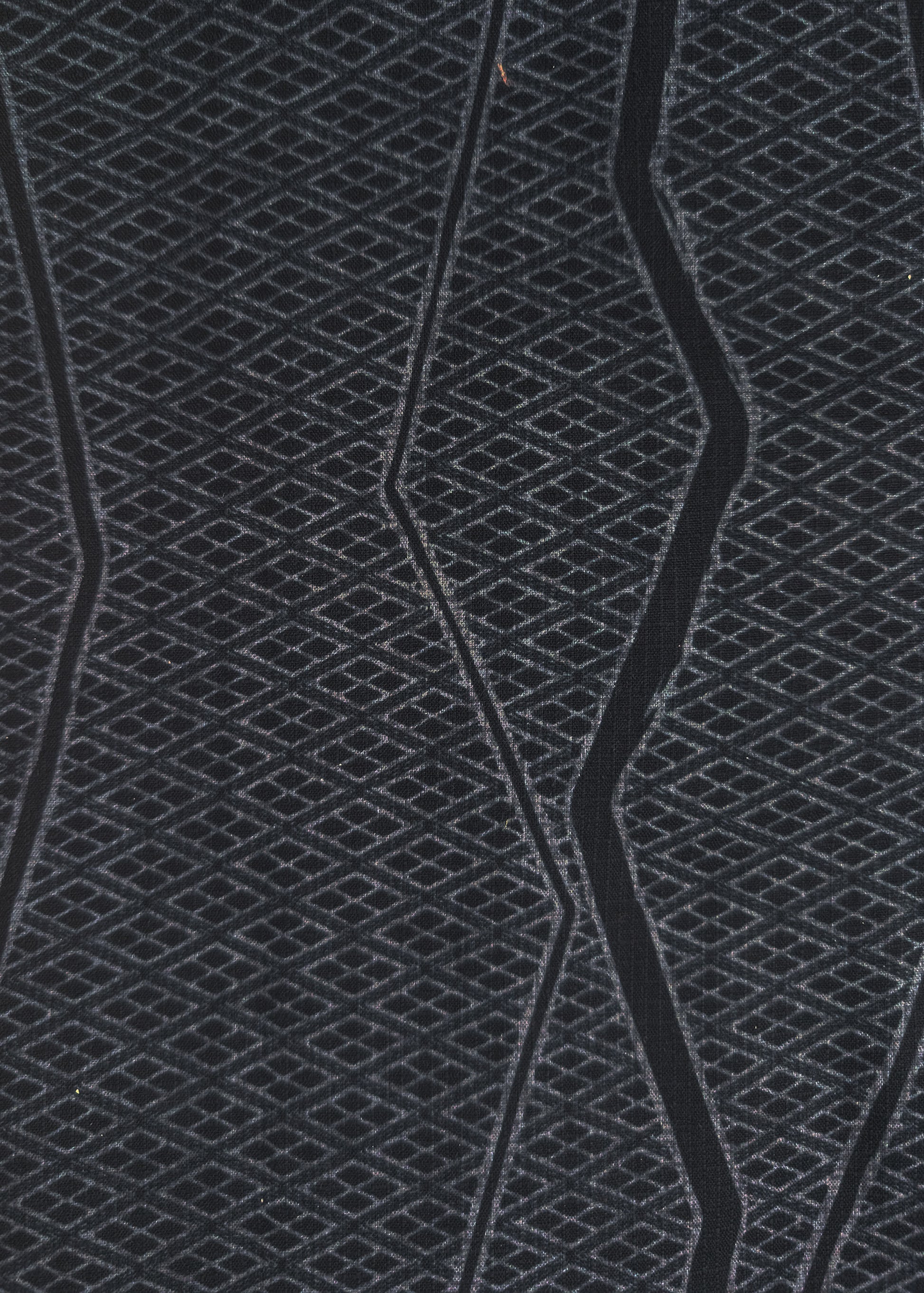 Japanese Traditional Men's Yukata Kimono - Line Patterns in Charcoal