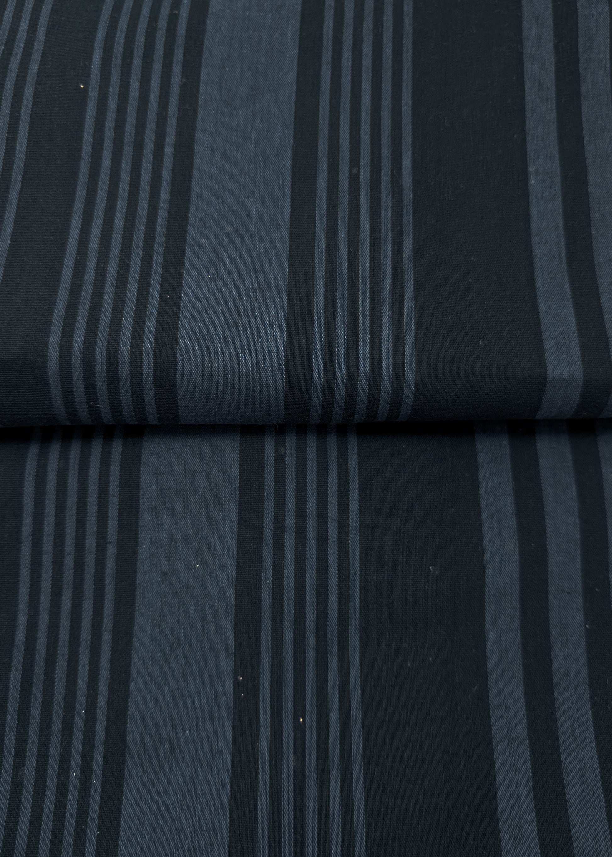 Traditional Japanese Men's Yukata Kimono Large - Stripes in Blue Gray