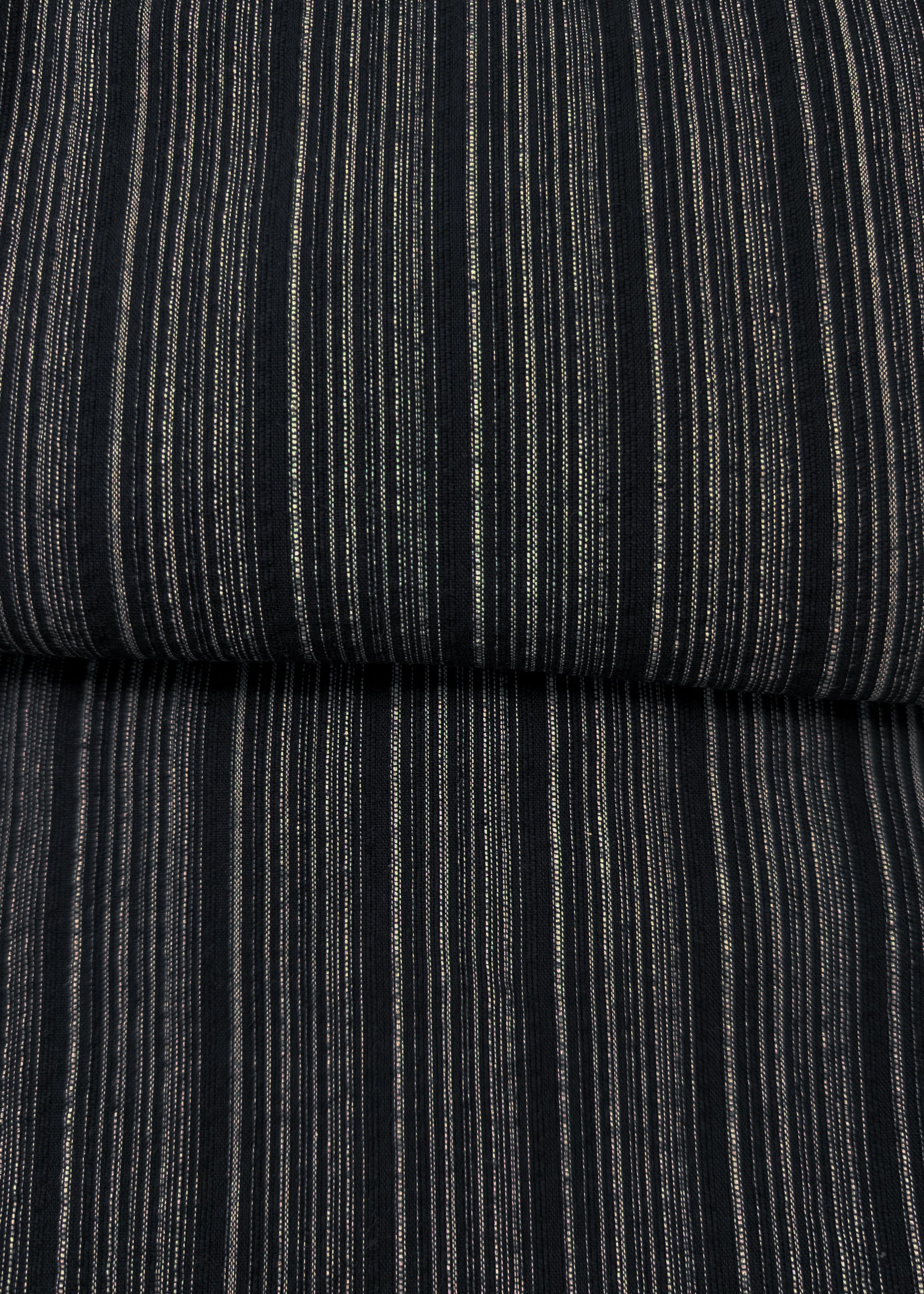 Traditional Japanese Men's Yukata Kimono - White Stripes in Black