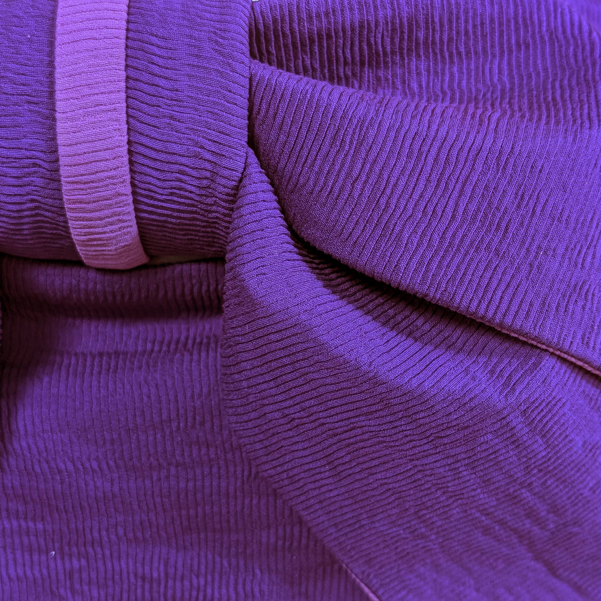 Traditional Japanese Women's Pre-Tied Bow Obi Belt- Textured Purple