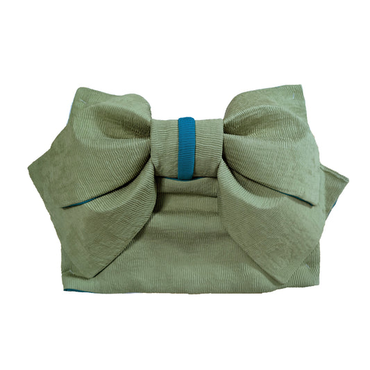 Traditional Japanese women's waist belt in green