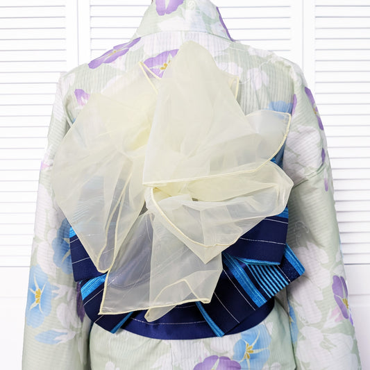 Decorative Obi Belt for Japanese Women's Yukata Kimono - Yellow
