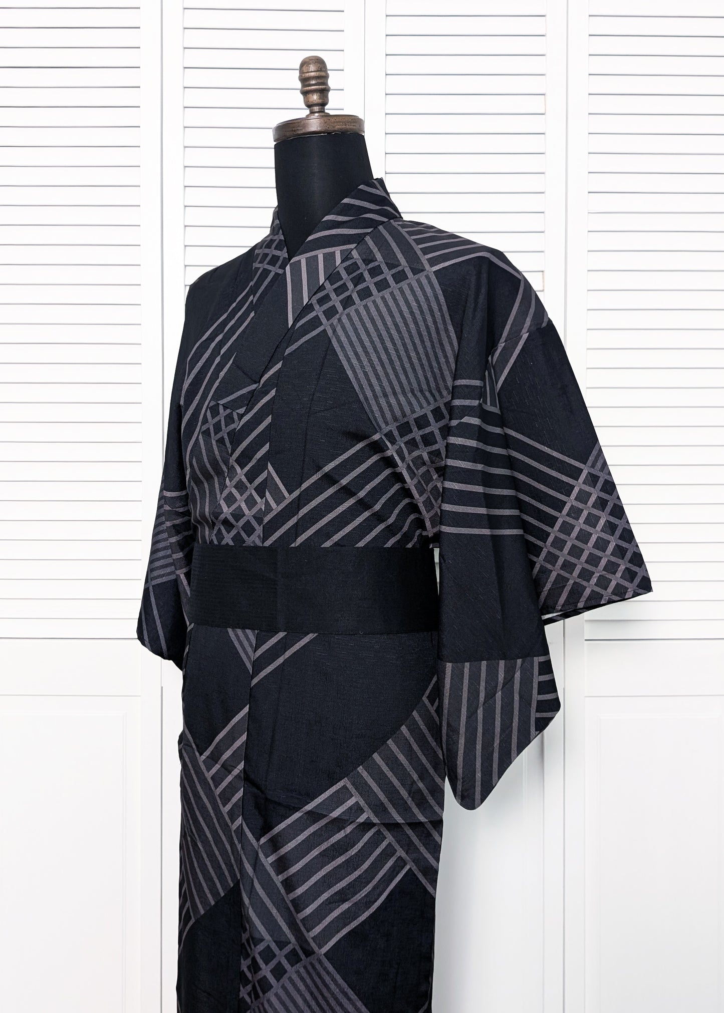 Couples' Yukata Kimono - Cherry Blossom Geometrics (Style #C1000)