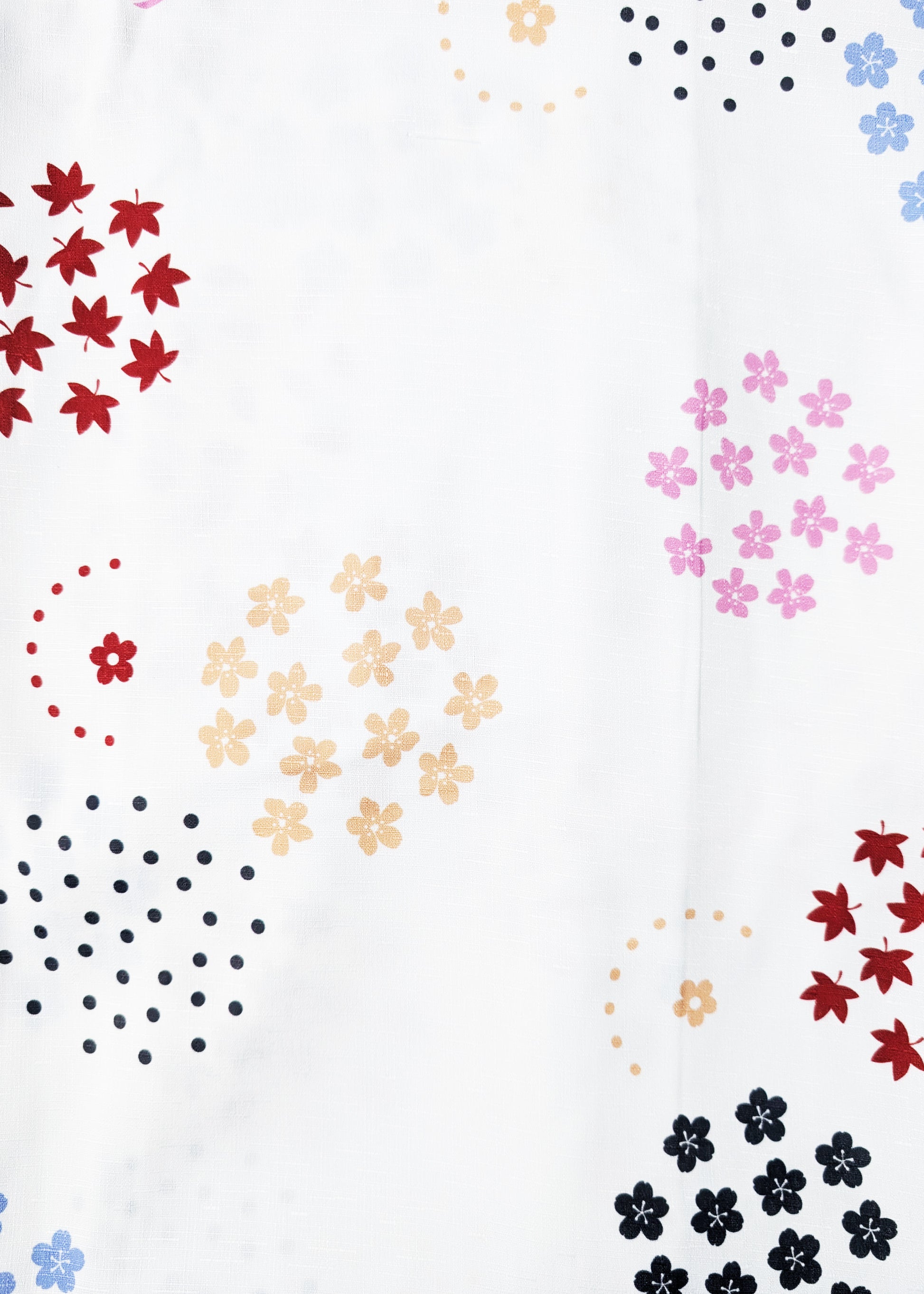 Japanese Women's Yukata Kimono EXTRA Plus Size - Flowers in White
