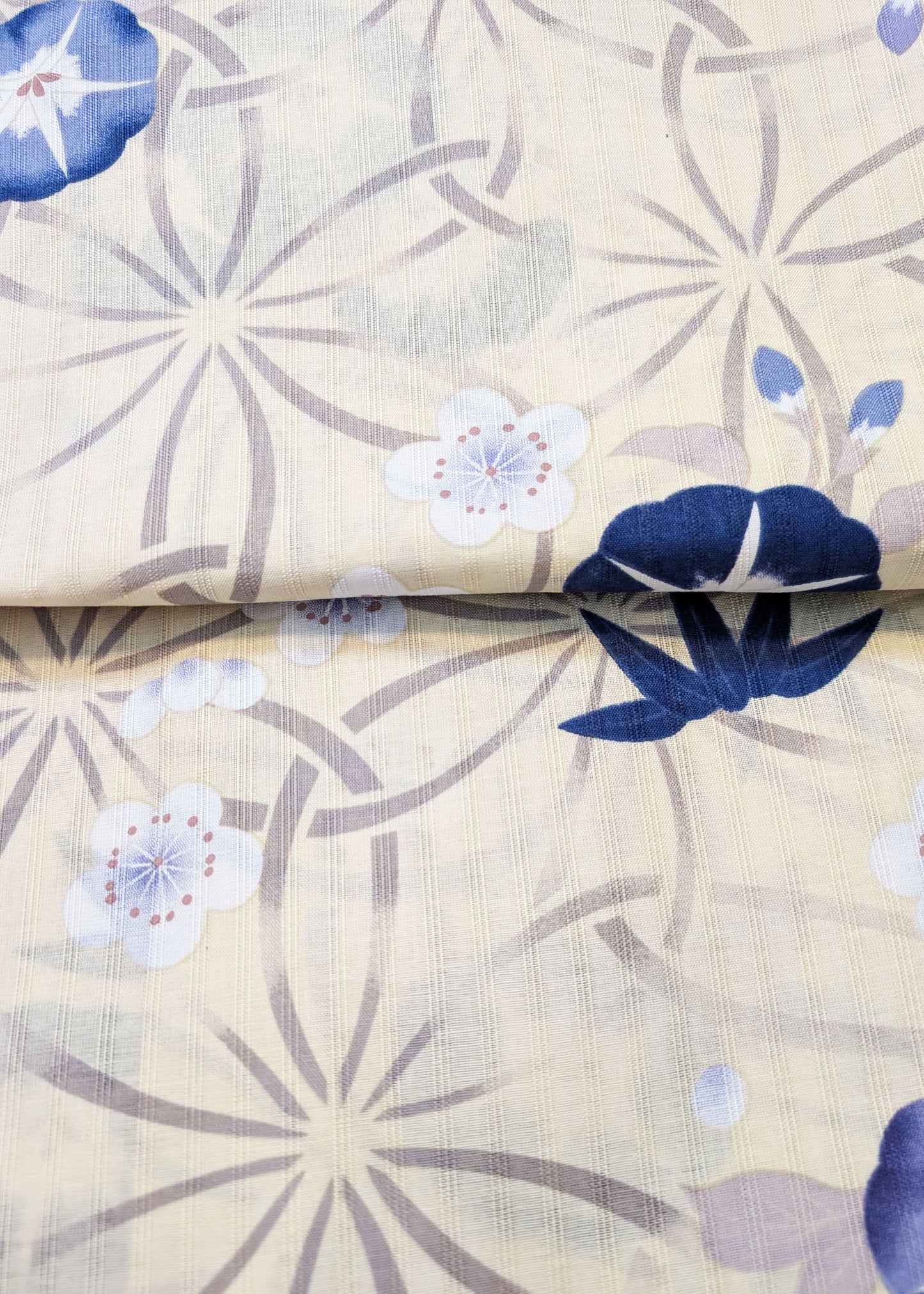 Japanese Traditional Women's Yukata Kimono - Bamboo and Plum in Yellow